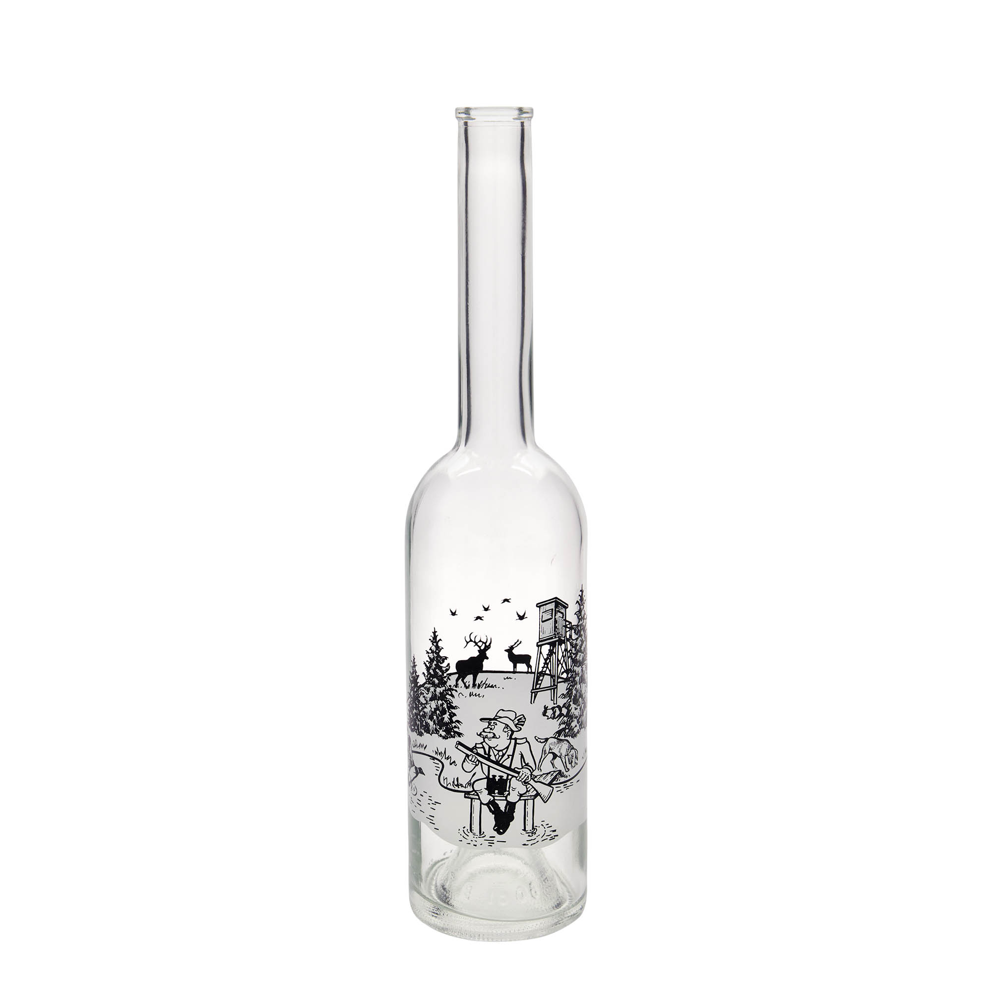Garrafa de vidro de 500 ml 'Opera', motivo: Caçador, bocal: cortiça
