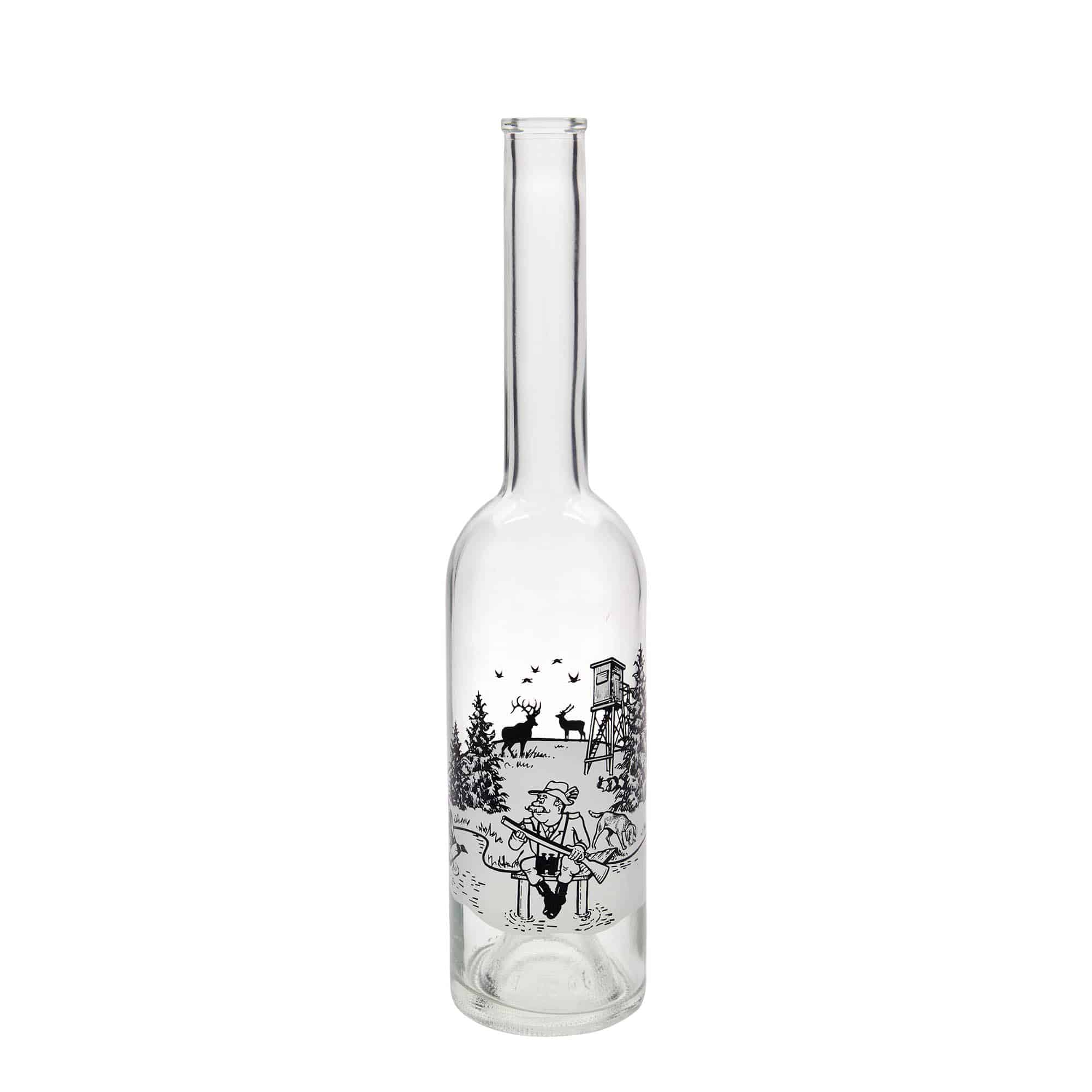 Garrafa de vidro de 500 ml 'Opera', motivo: Caçador, bocal: cortiça