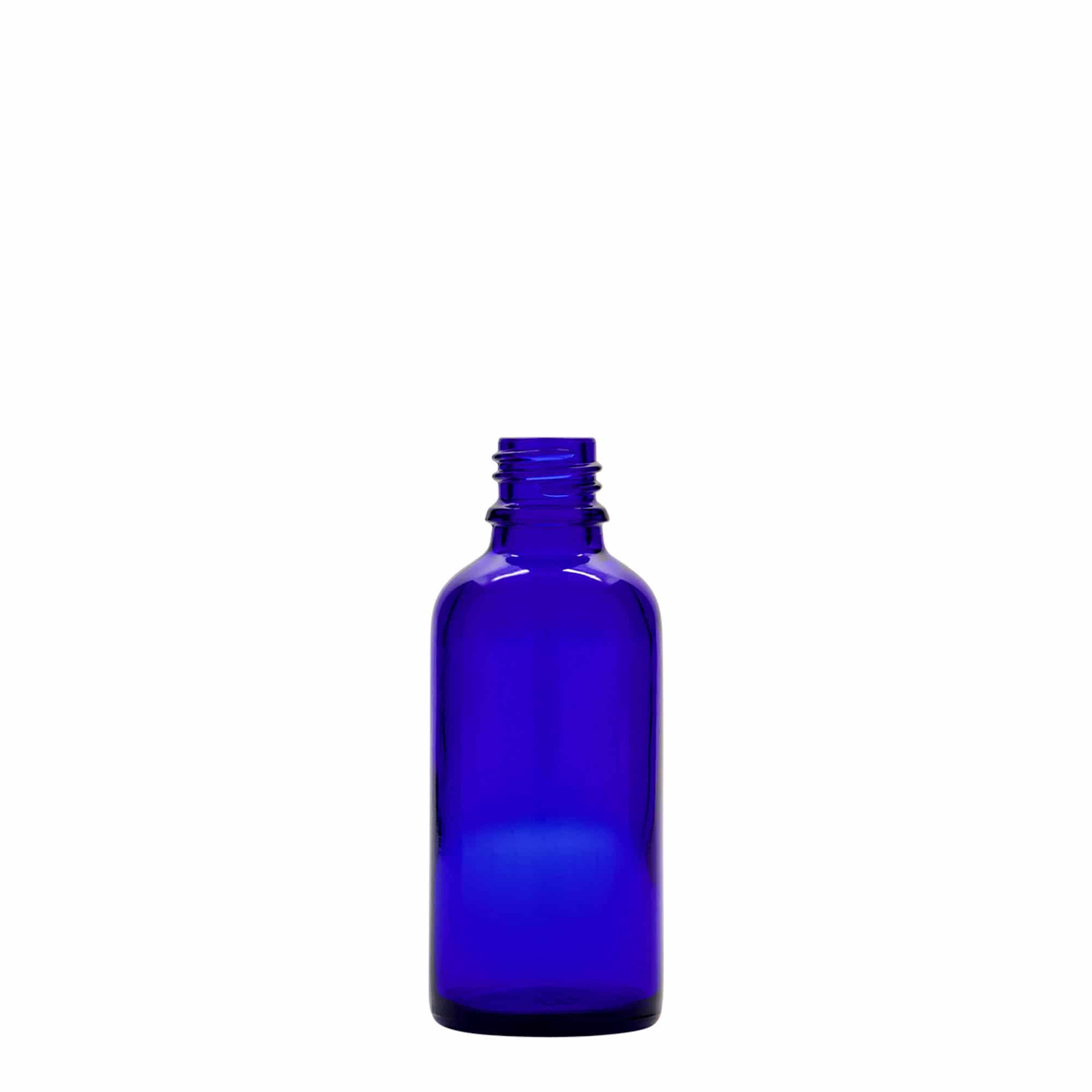Frasco de spray de 50 ml, vidro, azul royal, bocal: DIN 18