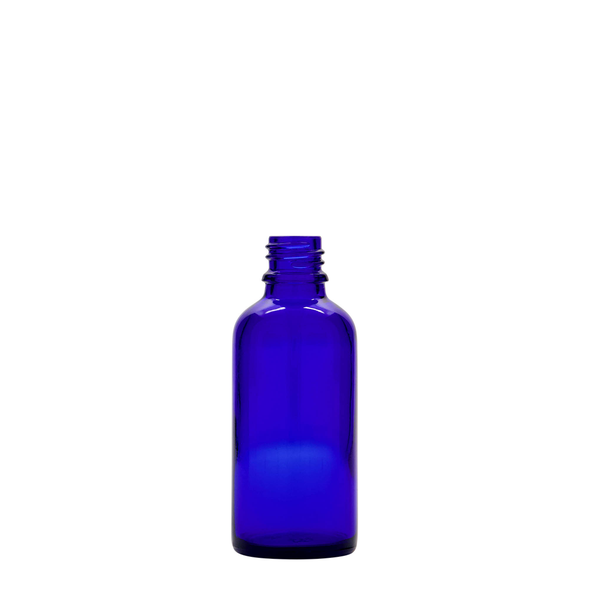 Frasco de spray de 50 ml, vidro, azul royal, bocal: DIN 18