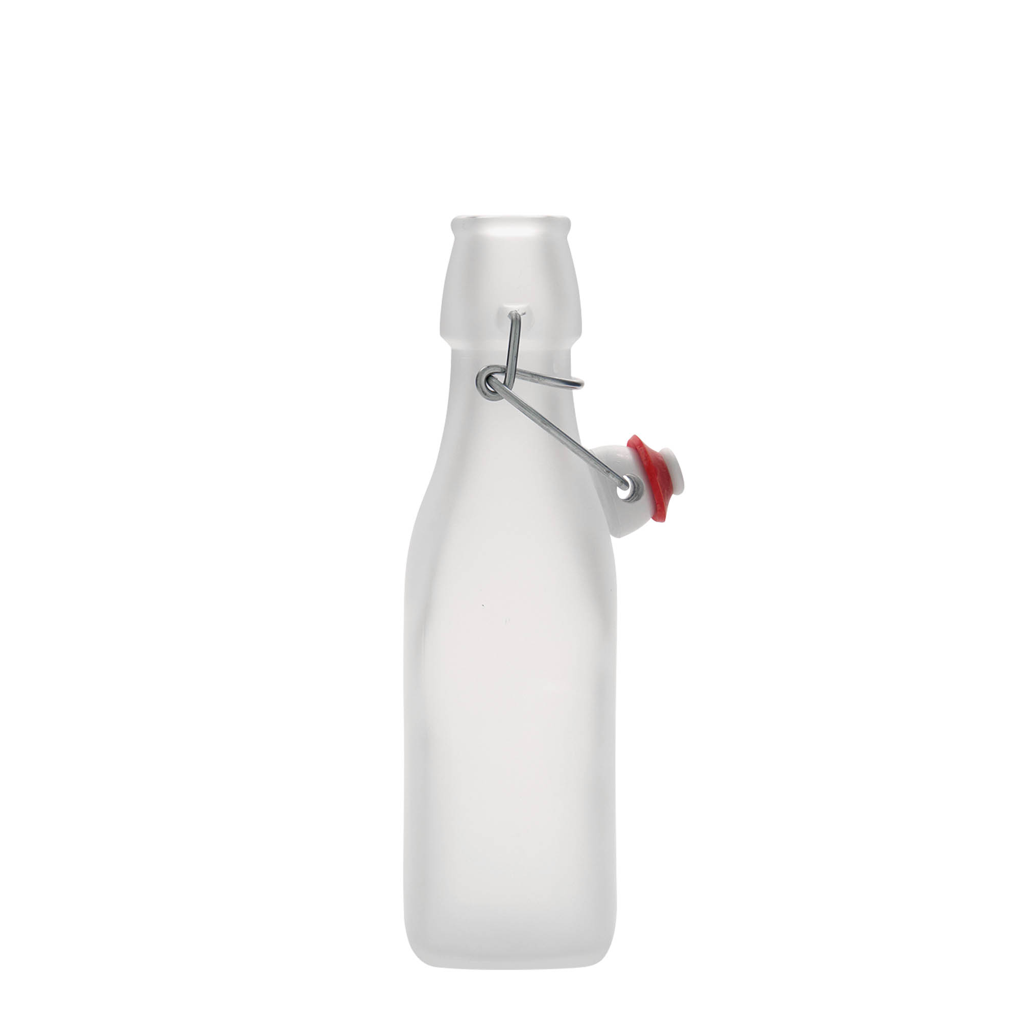 Frasco de vidro de 250 ml 'Swing, quadrado, branco, boca: fecho de alavanca'