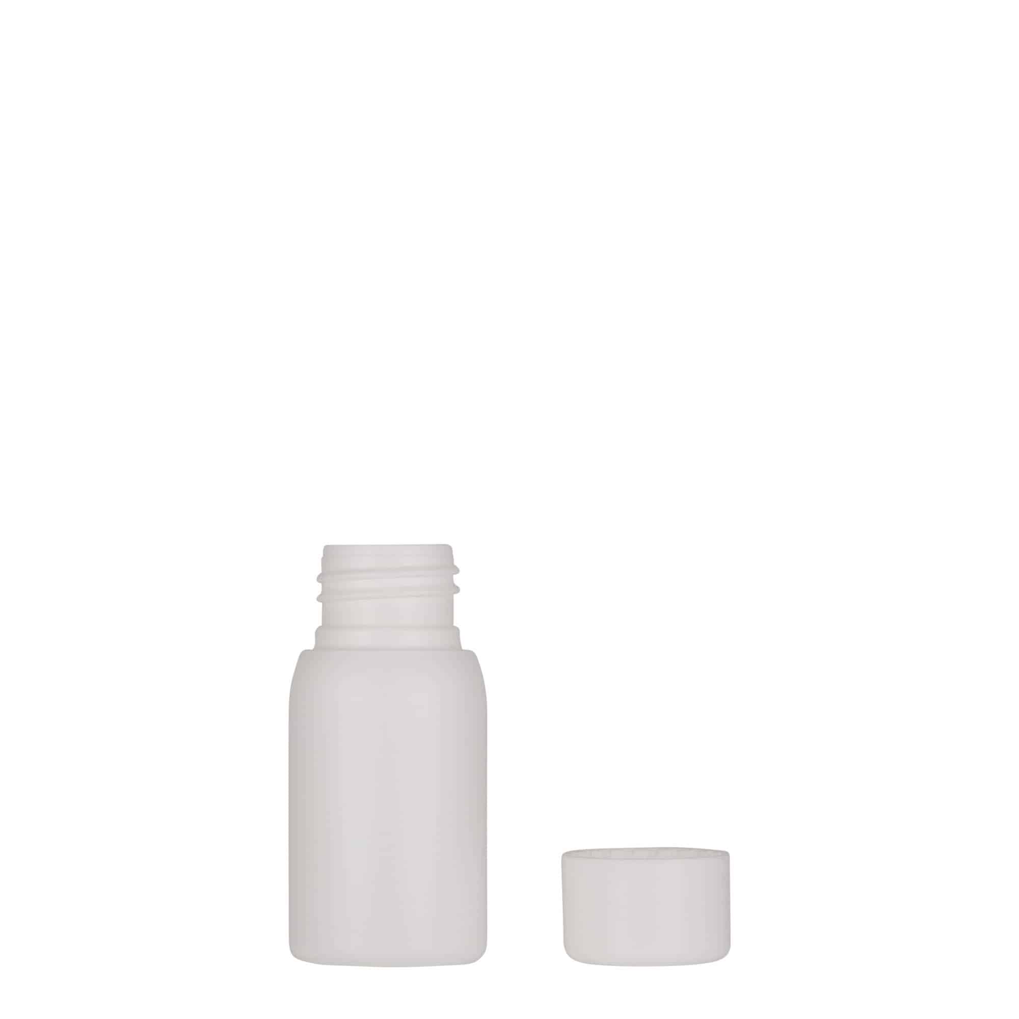 Frasco de plástico de 30 ml 'Tuffy', HDPE, branco, boca: 24/410