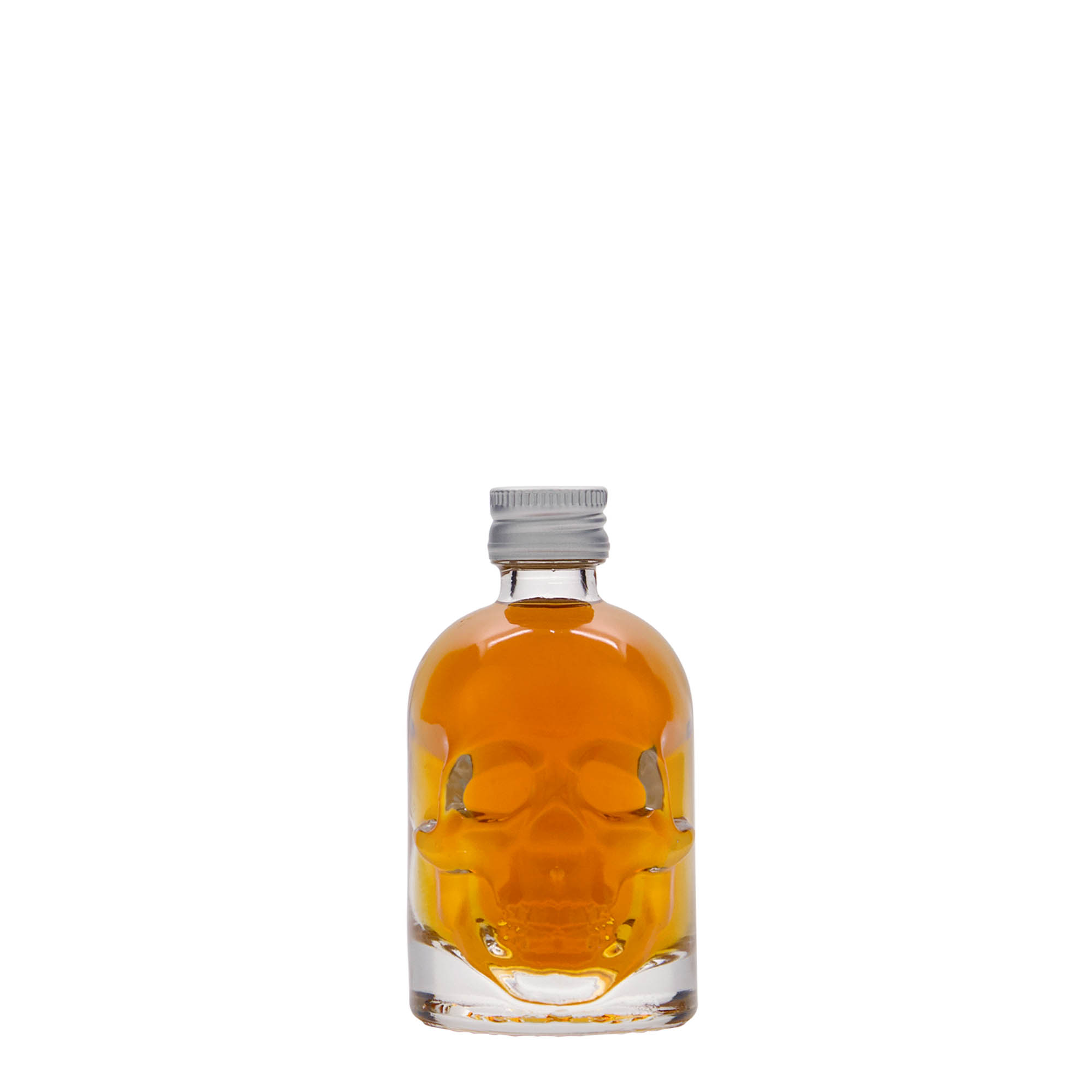 Frasco de vidro de 50 ml 'Caveira', boca: PP 18 Frasco de vidro de 50 ml 'Caveira', boca: PP 18
