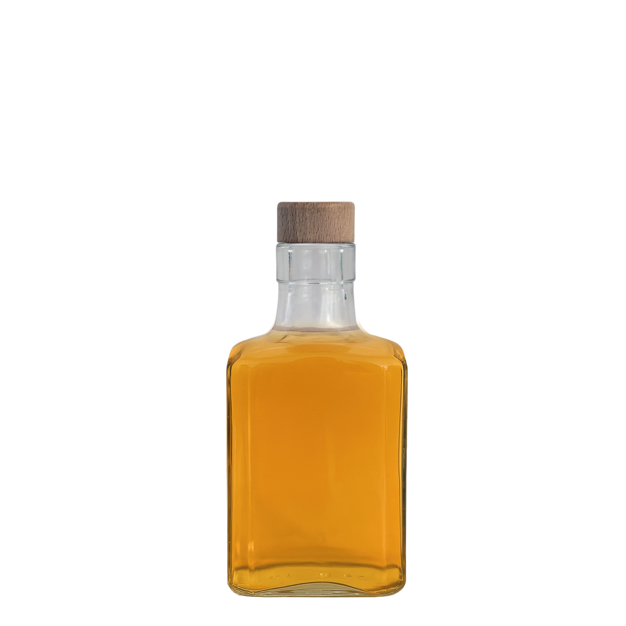 Frasco de vidro de 250 ml 'Decanter Quadro Oberband', quadrado, boca: cortiça Frasco de vidro de 250 ml 'Decanter Quadro Oberband', quadrado, boca: cortiça