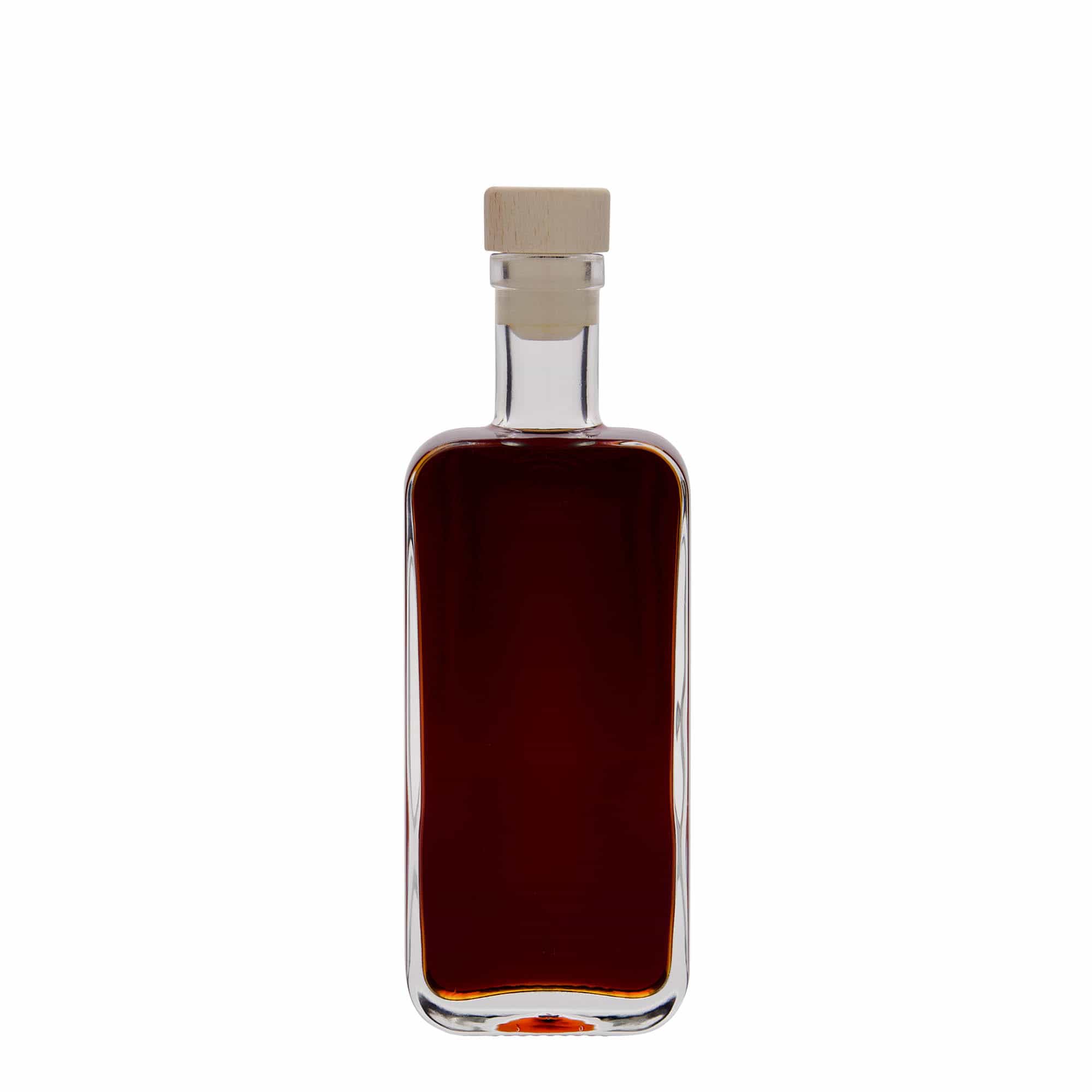 200 ml Garrafa de vidro 'Nice', retangular, boca: Cortiça