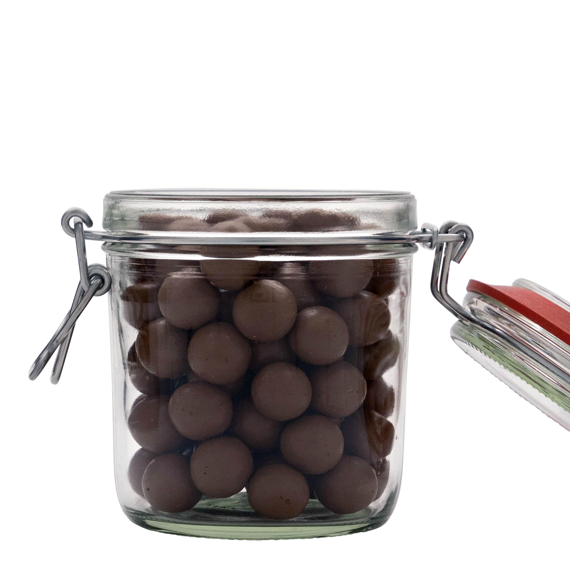 Frasco de vidro com tampa de arame de 530 ml, boca: fecho de arame