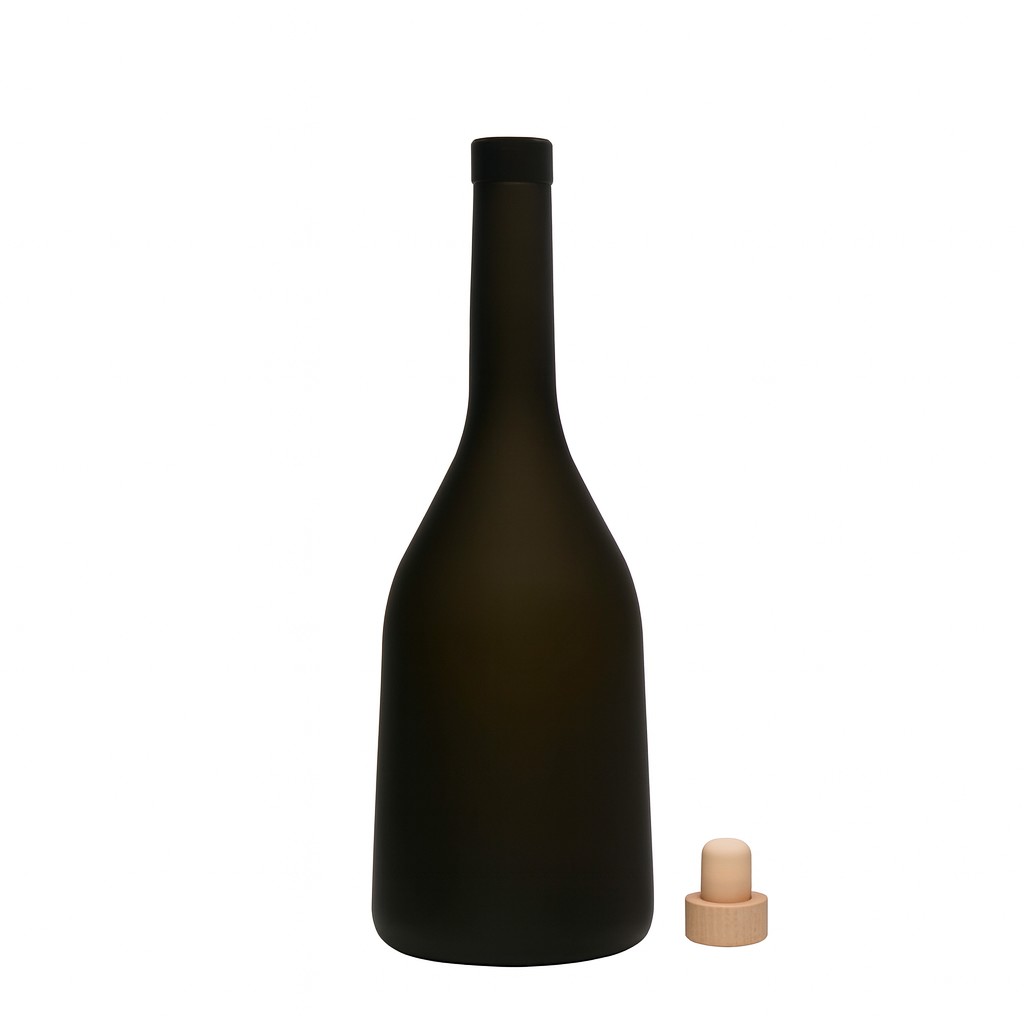 Garrafa de vidro de 750 ml 'Rustica', verde antigo, boca: cortiça Garrafa de vidro de 750 ml 'Rustica', verde antigo, boca: cortiça