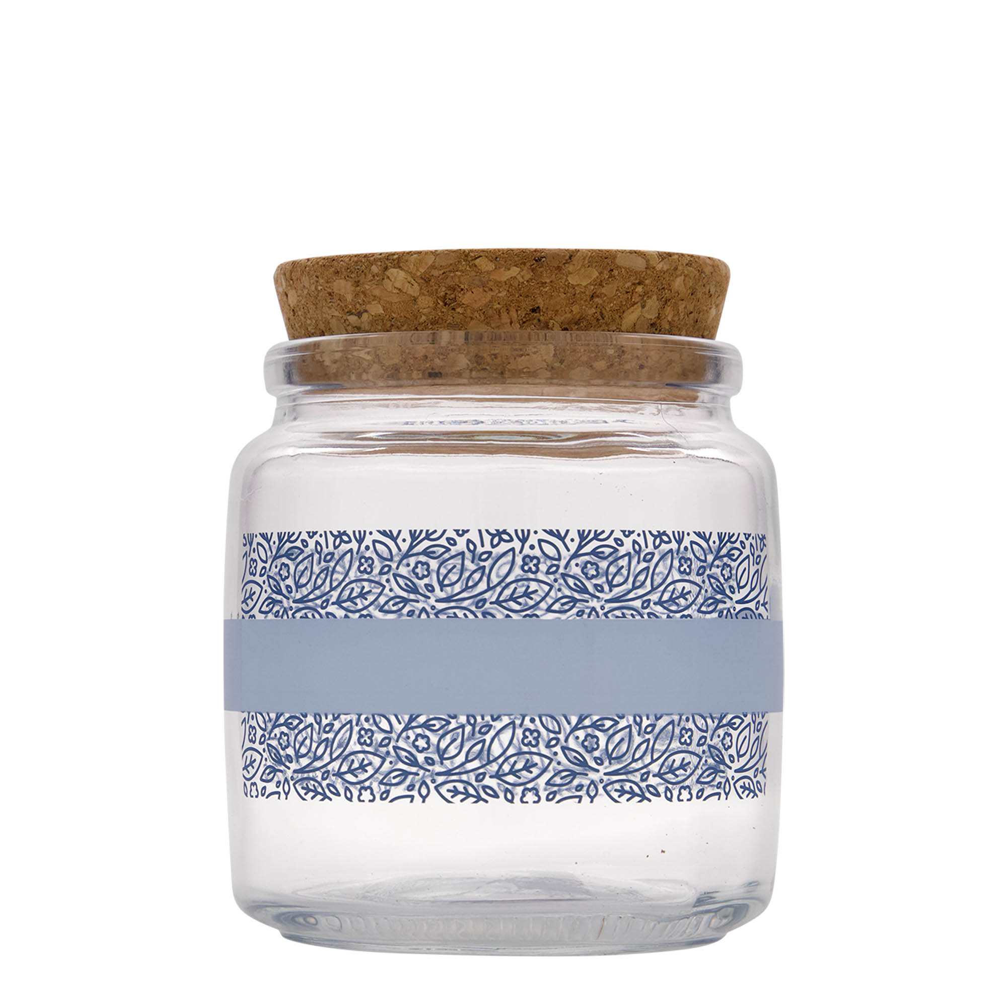 750 ml vidro com rolha 'Giara', motivo: Naturalmente azul, boca: rolha
