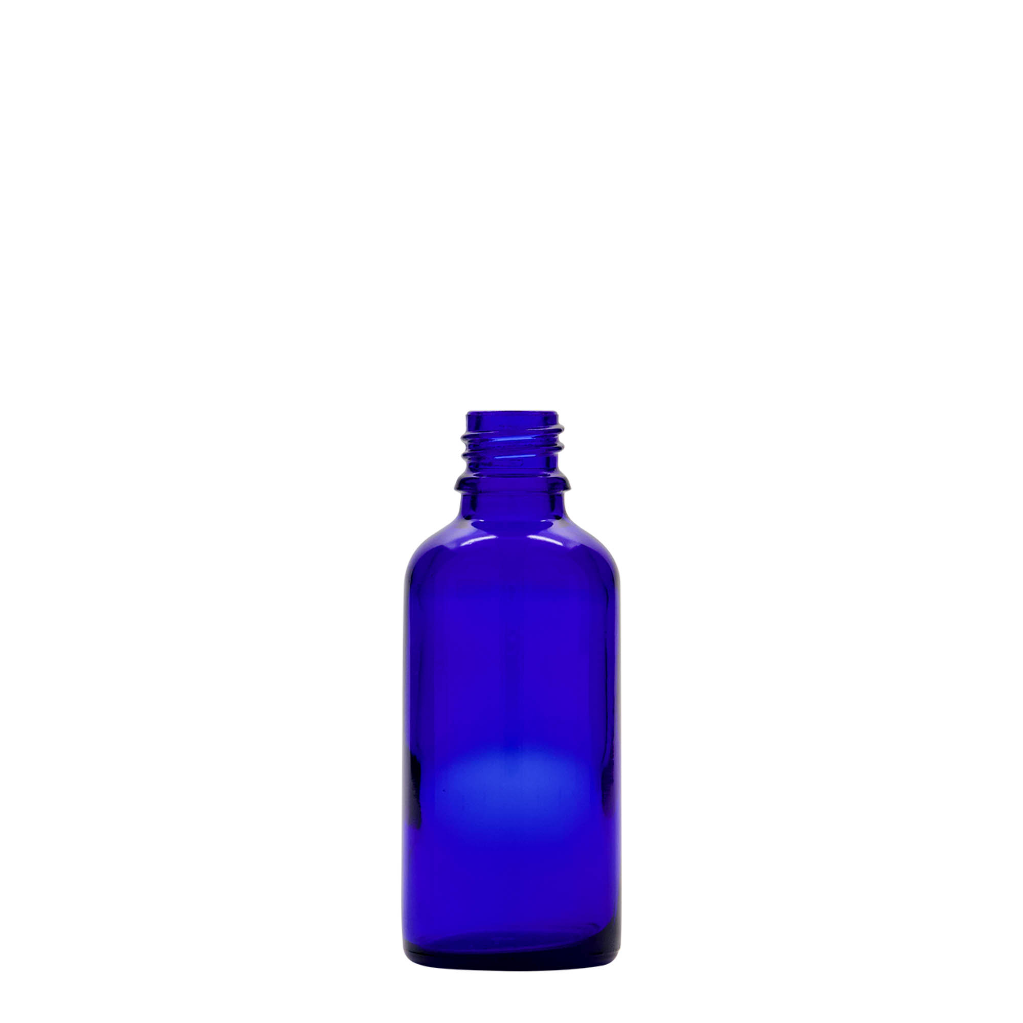 Frasco conta-gotas de 50 ml para medicamentos, vidro, azul royal-vermelho, bocal: DIN 18