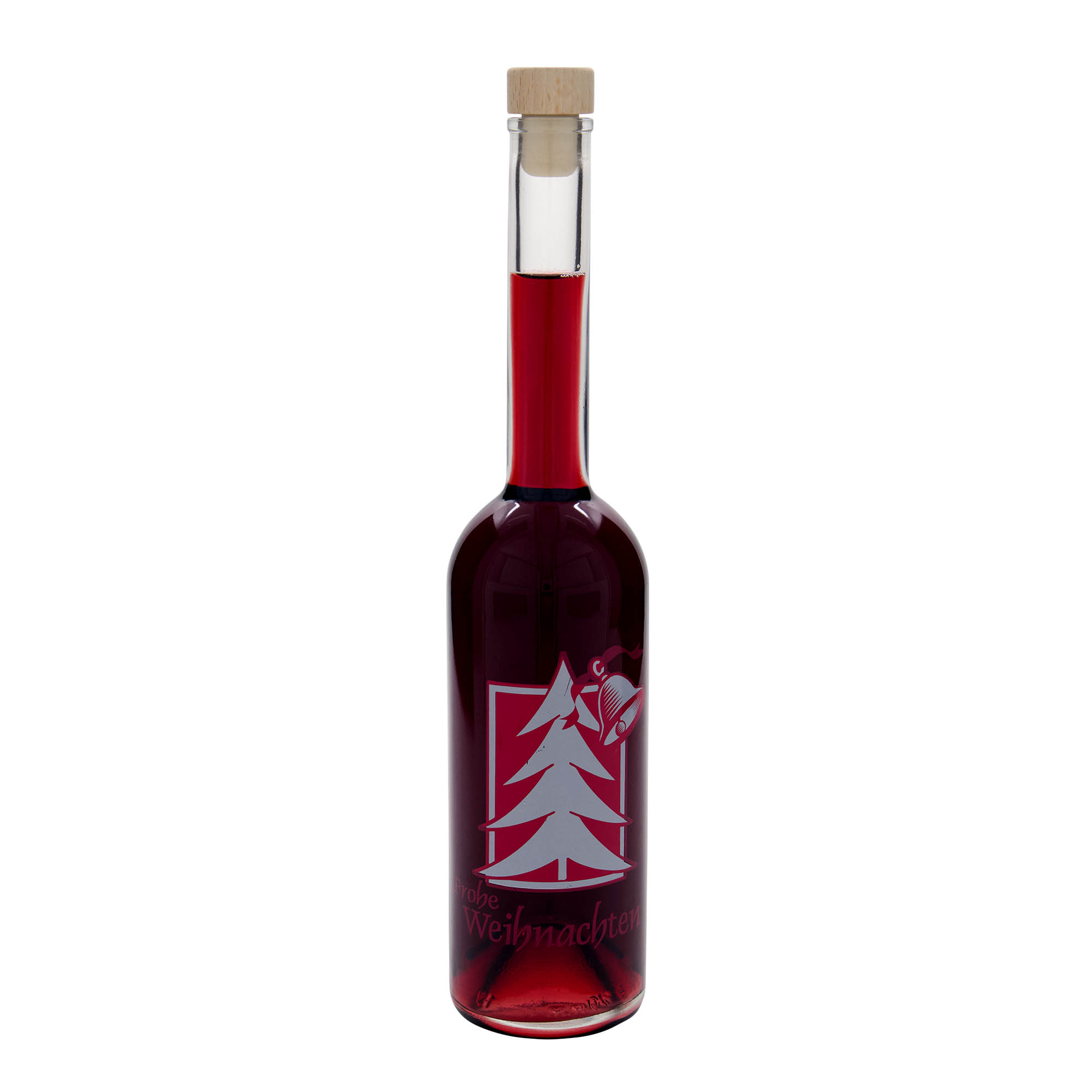 Garrafa de vidro de 500 ml 'Ópera', motivo: Cumprimento de Natal, boca: cortiça