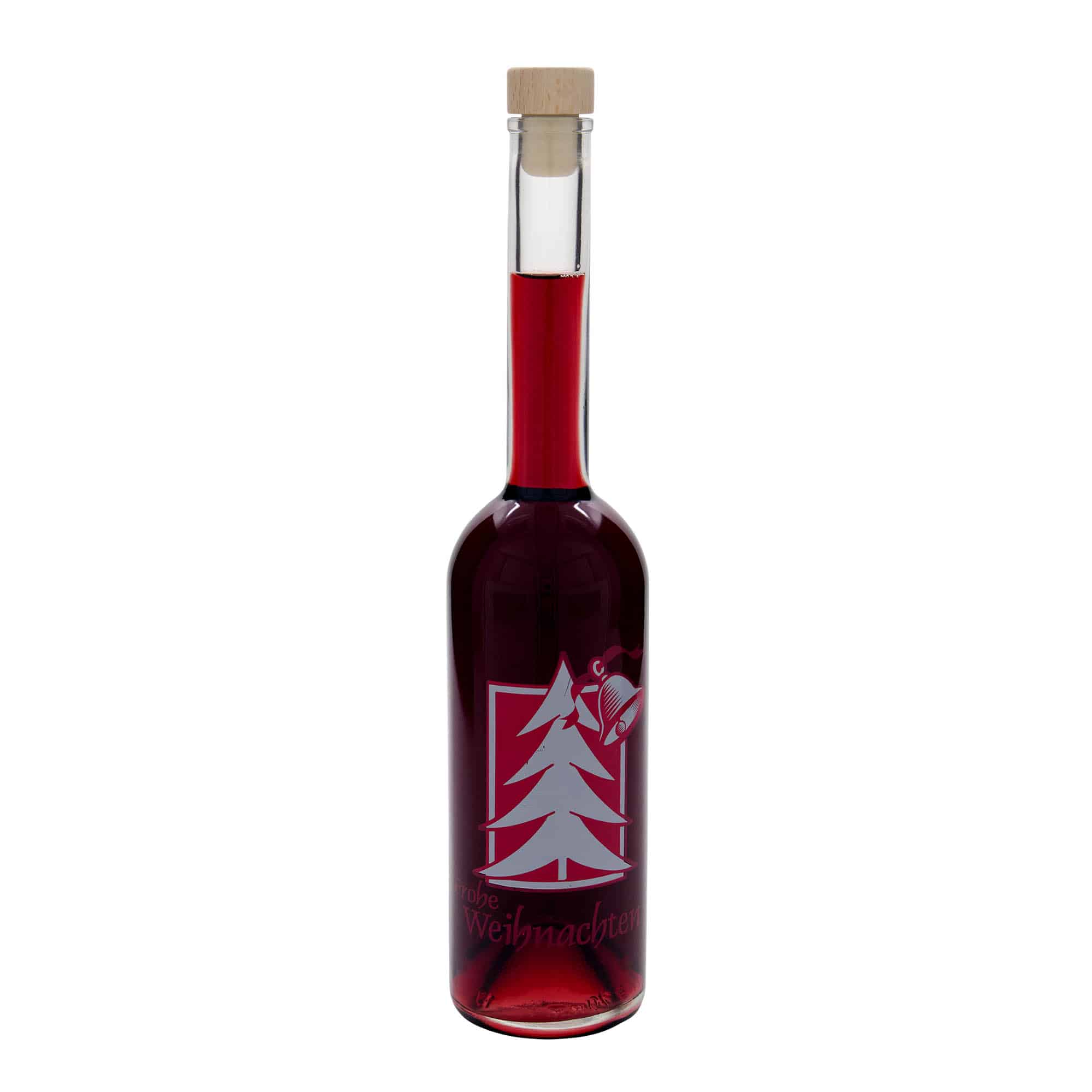 Garrafa de vidro de 500 ml 'Ópera', motivo: Cumprimento de Natal, boca: cortiça