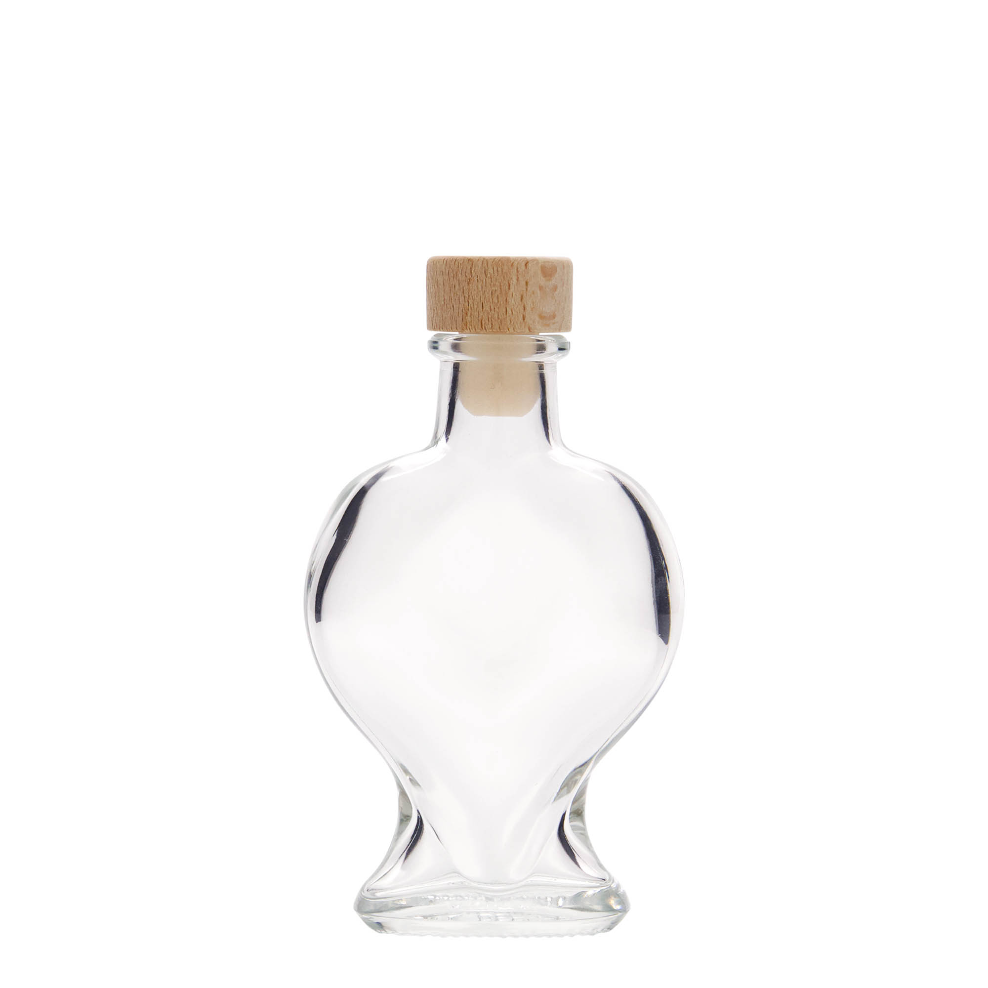 Frasco de vidro de 100 ml 'Coração', boca: cortiça Frasco de vidro de 100 ml 'Coração', boca: cortiça