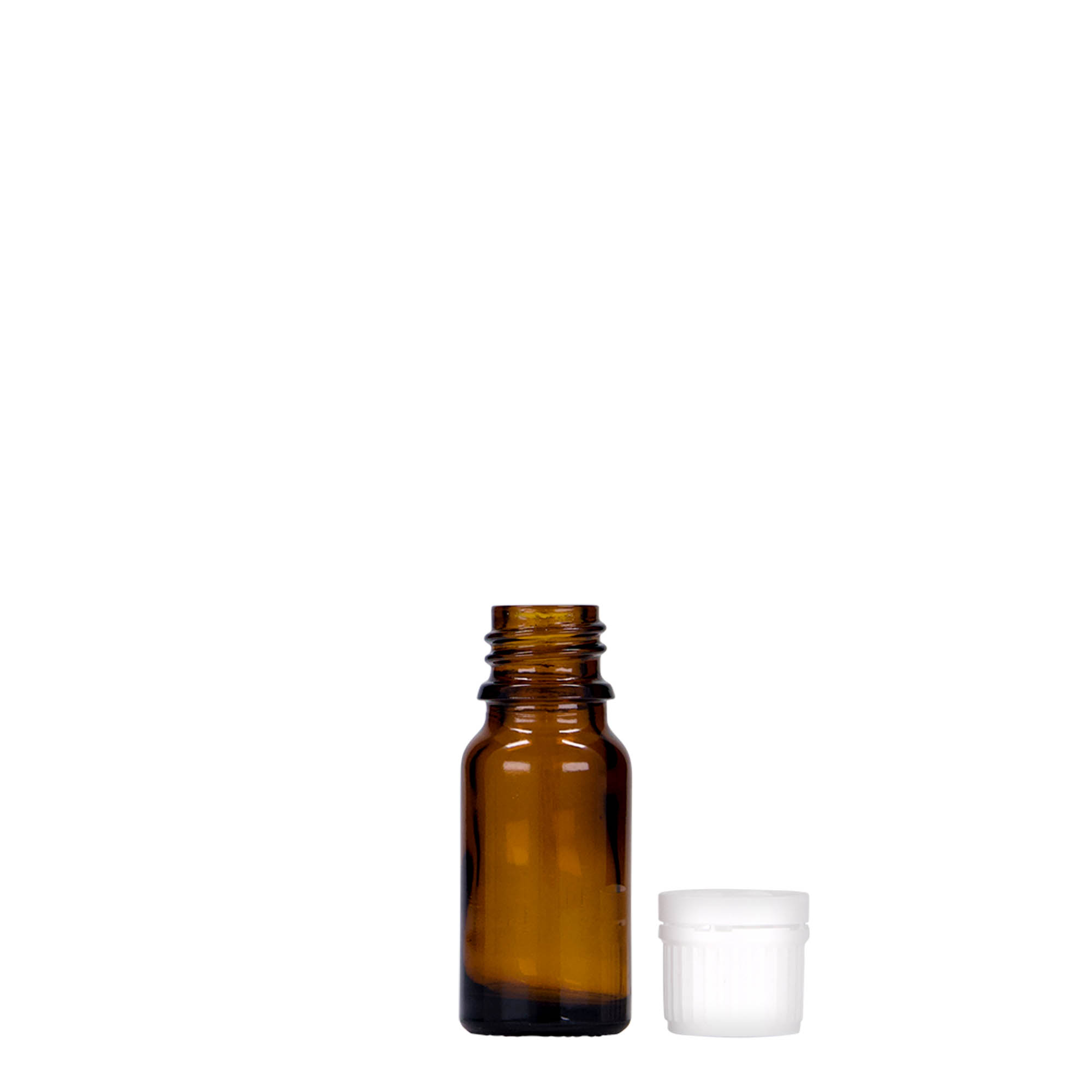 Frasco médico de 10 ml, vidro, castanho, bocal: DIN 18 Frasco médico de 10 ml, vidro, castanho, bocal: DIN 18