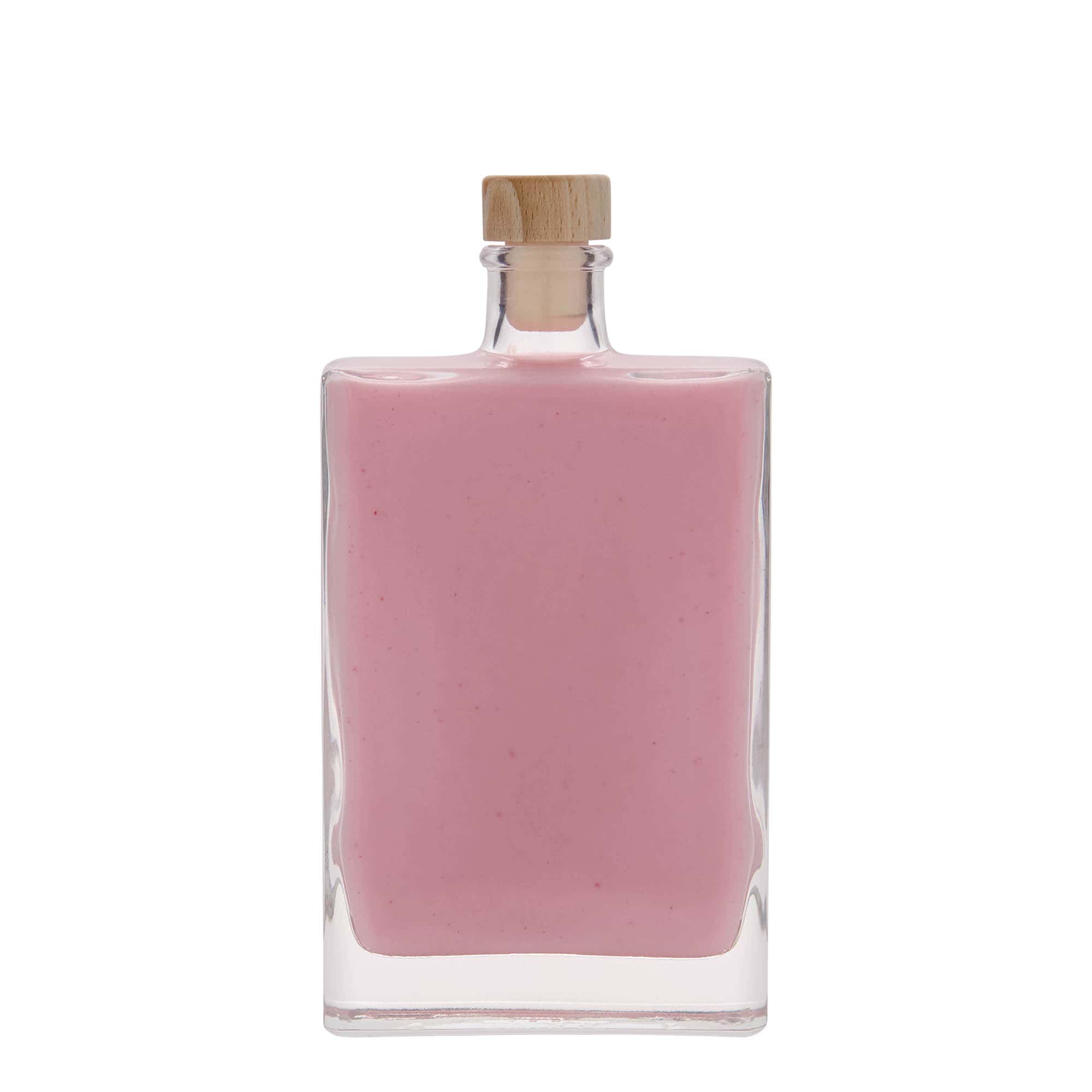 350 ml Garrafa de vidro 'Julia', retangular, boca: Cortiça