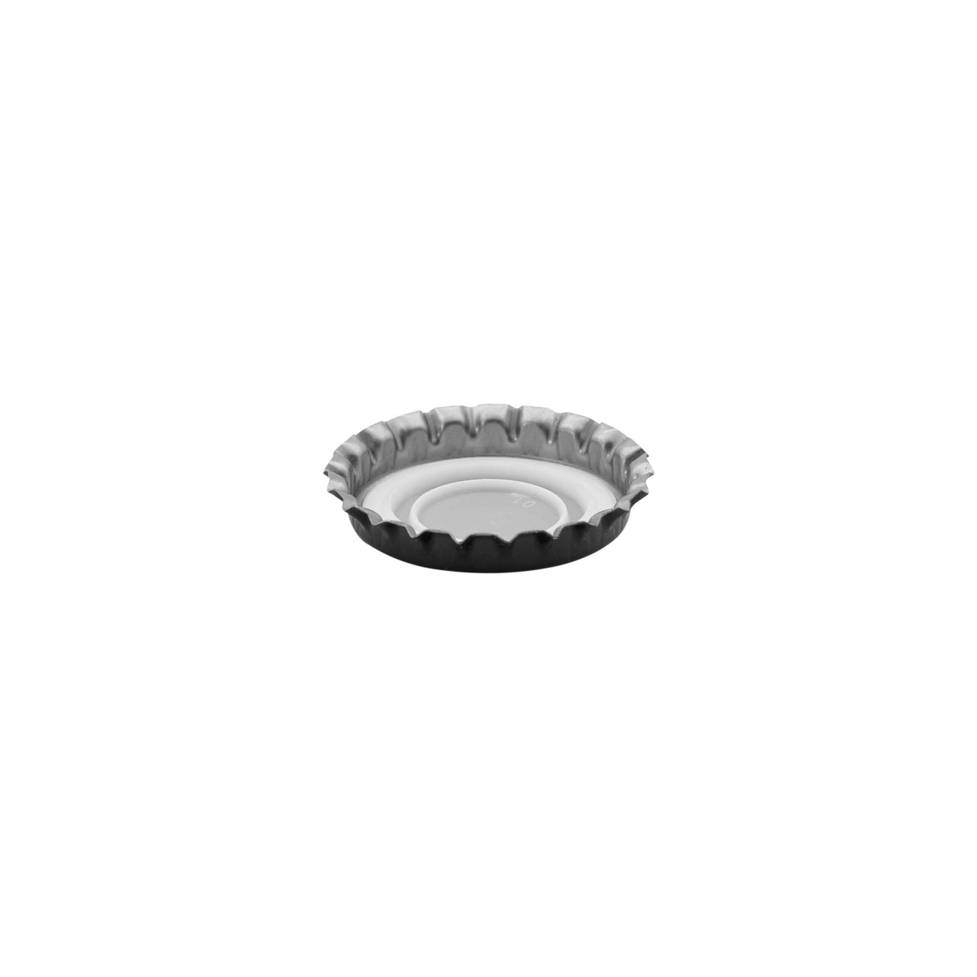 Tampas de garrafa 29 mm, metal, preto