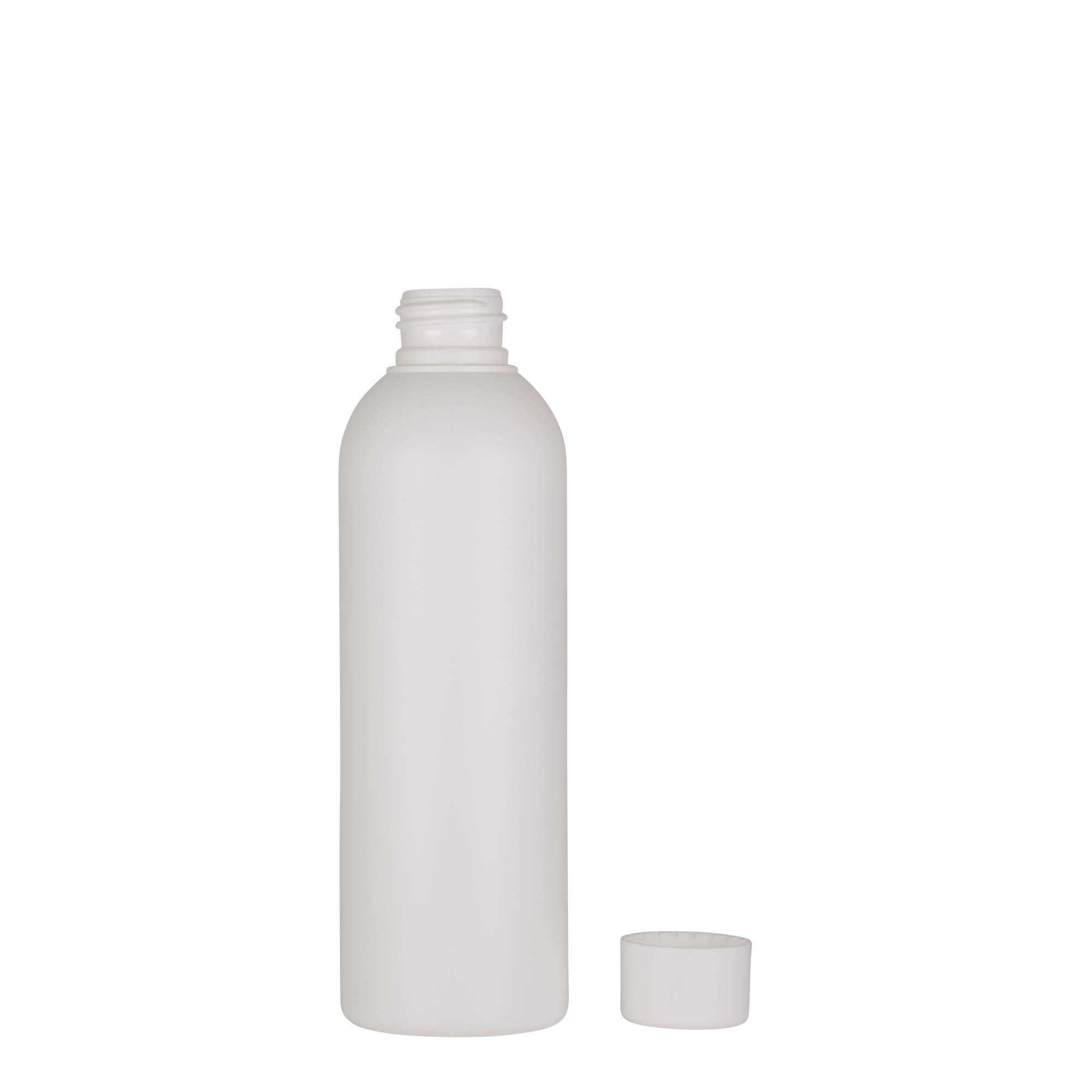 Frasco de plástico de 200 ml 'Tuffy', HDPE, branco, boca: 24/410