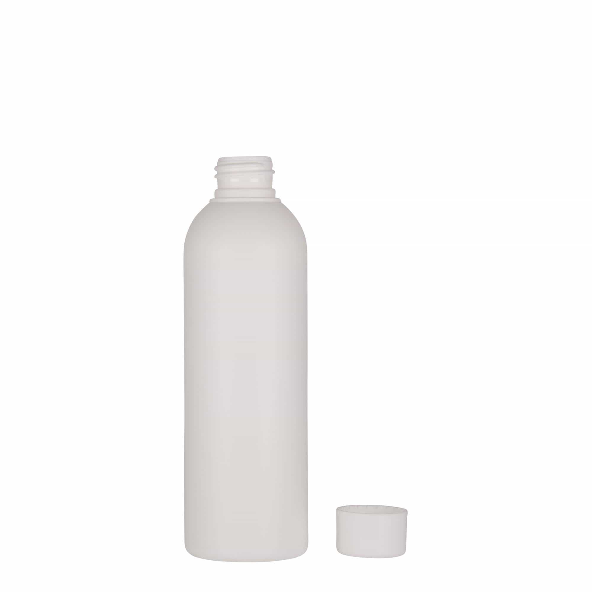 Frasco de plástico de 200 ml 'Tuffy', HDPE, branco, boca: 24/410