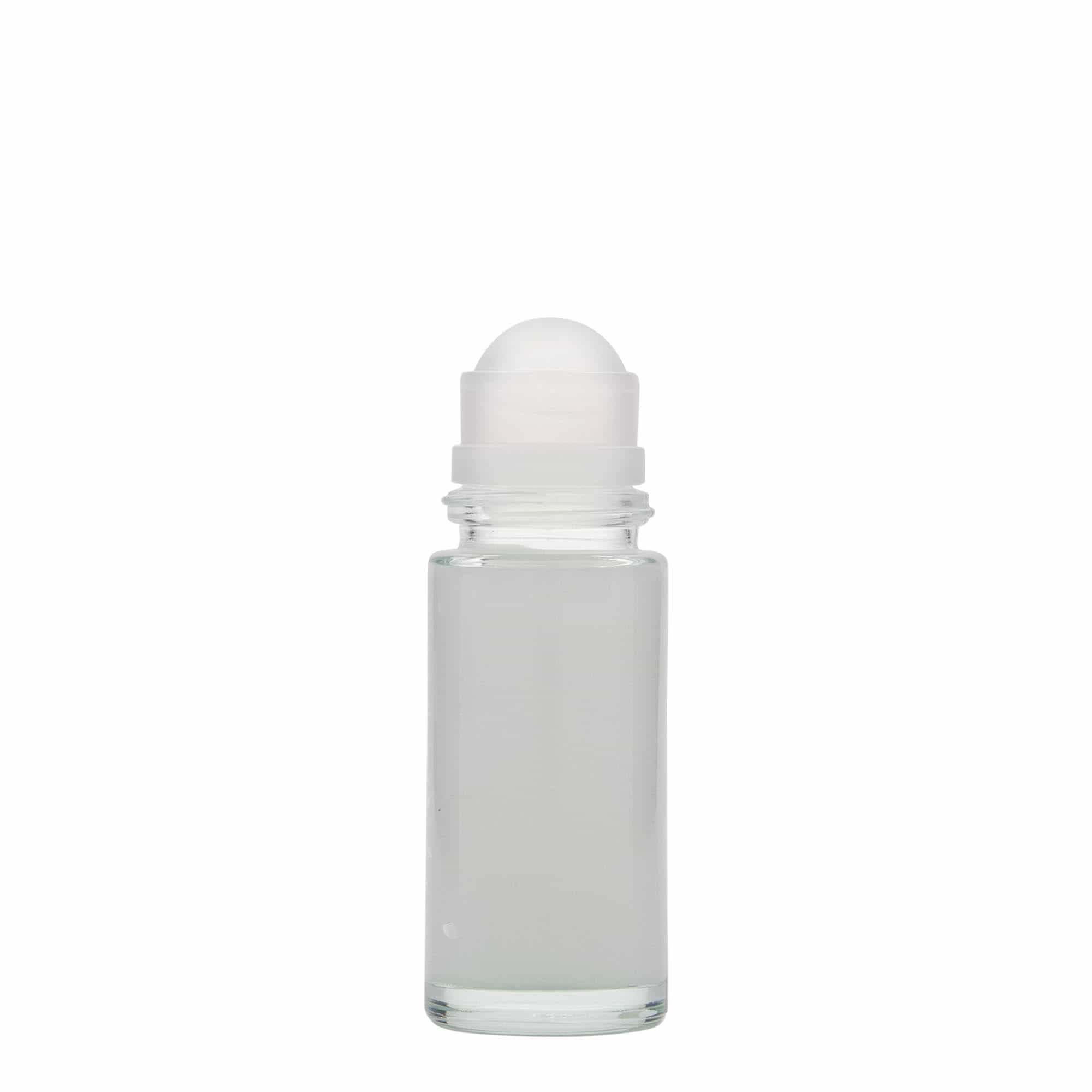 Frasco roll-on de 50 ml, vidro, abertura: tampa de rosca