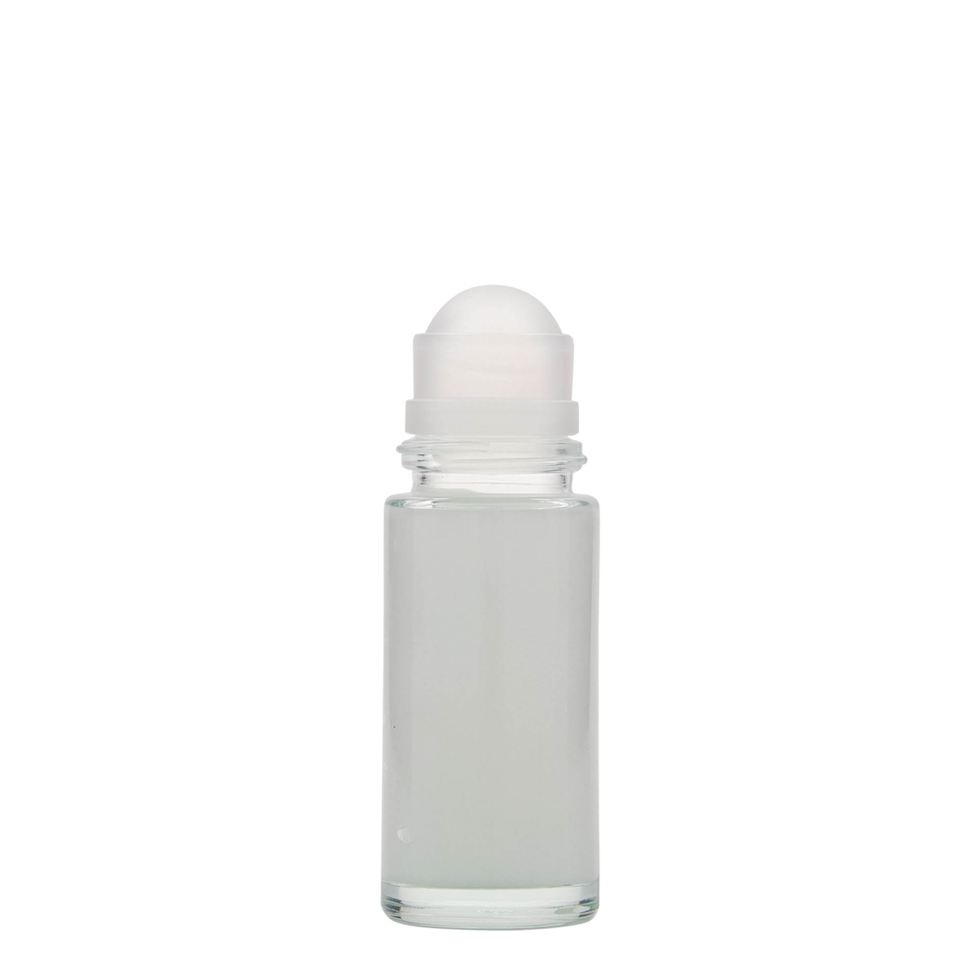 Frasco roll-on de 50 ml, vidro, abertura: tampa de rosca