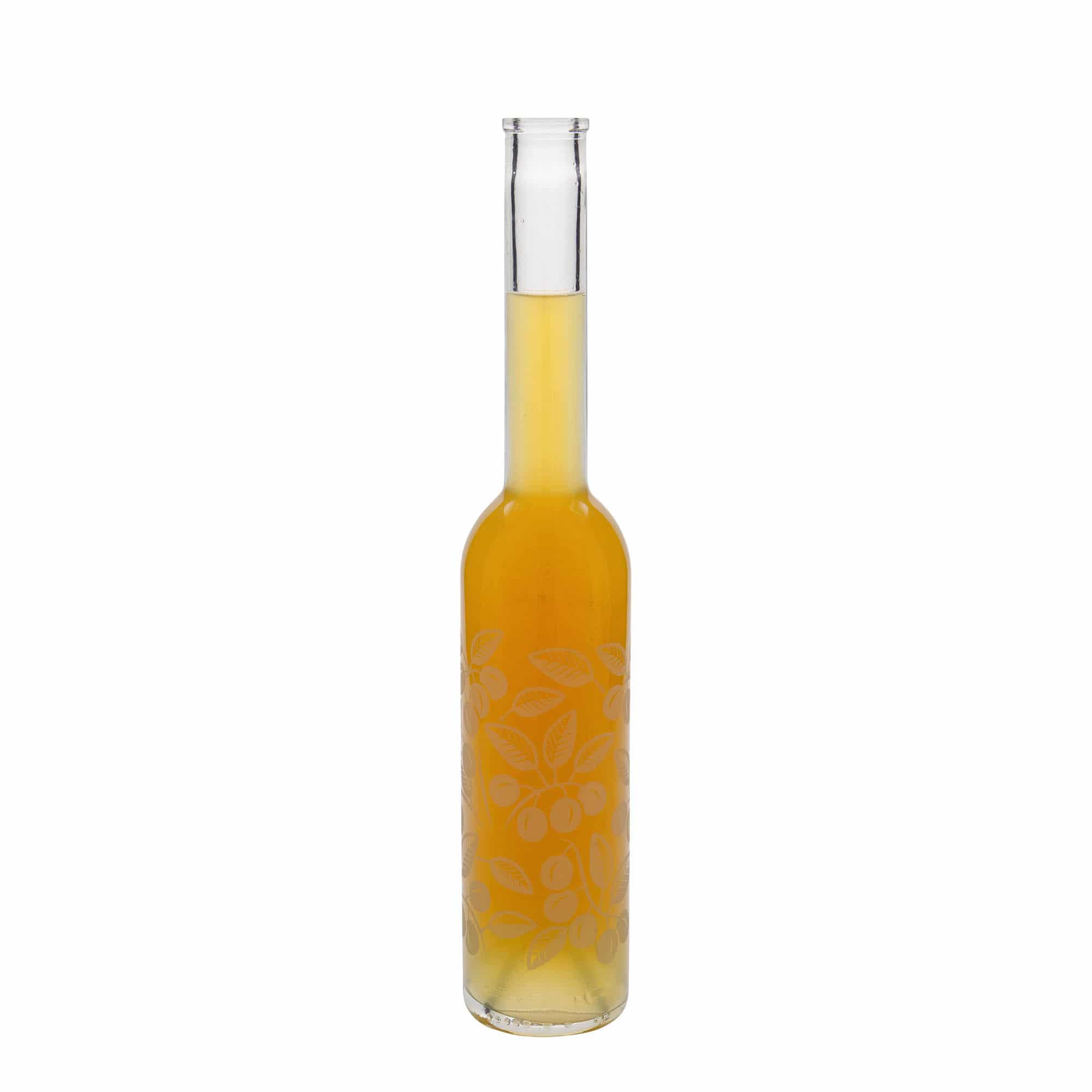 Garrafa de vidro de 350 ml 'Ópera', motivo: Mirabelas, boca: cortiça
