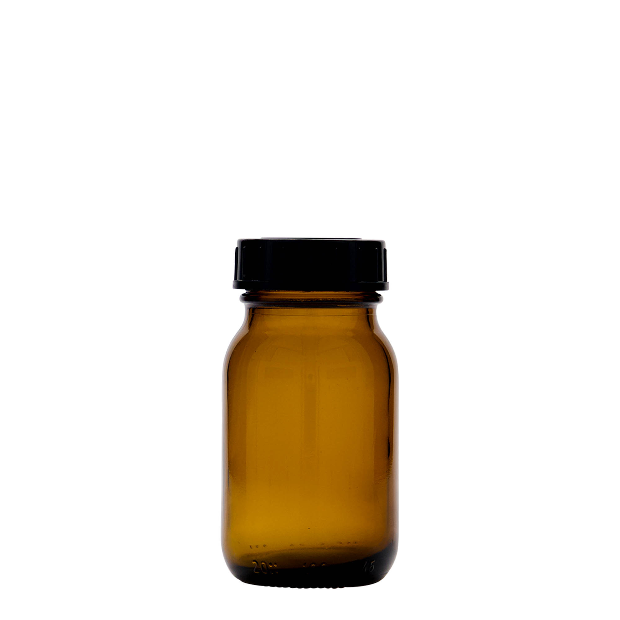 Frasco de pescoço largo 100 ml, castanho, boca: DIN 40 Frasco de pescoço largo 100 ml, castanho, boca: DIN 40