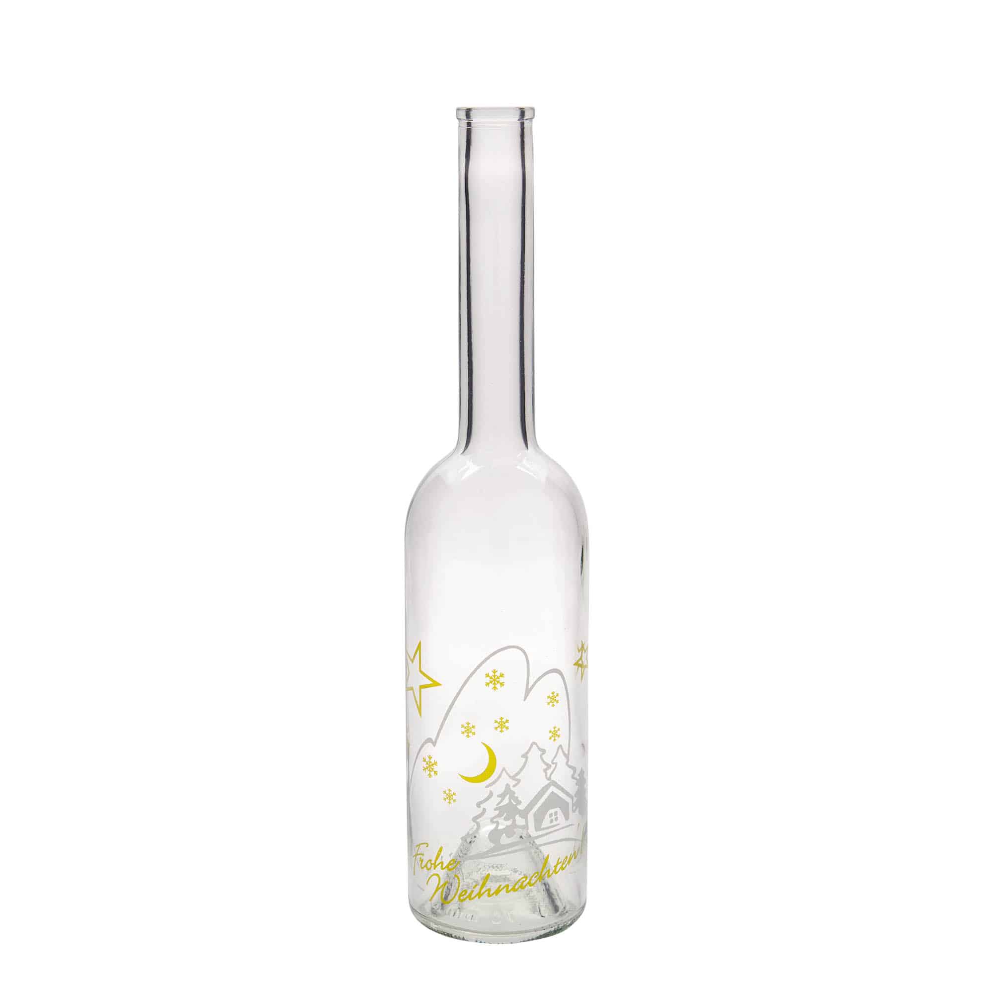 500 ml Garrafa de vidro 'Opera', Motivo: Ídolo de Natal, boca: Cortiça 500 ml Garrafa de vidro 'Opera', Motivo: Ídolo de Natal, boca: Cortiça