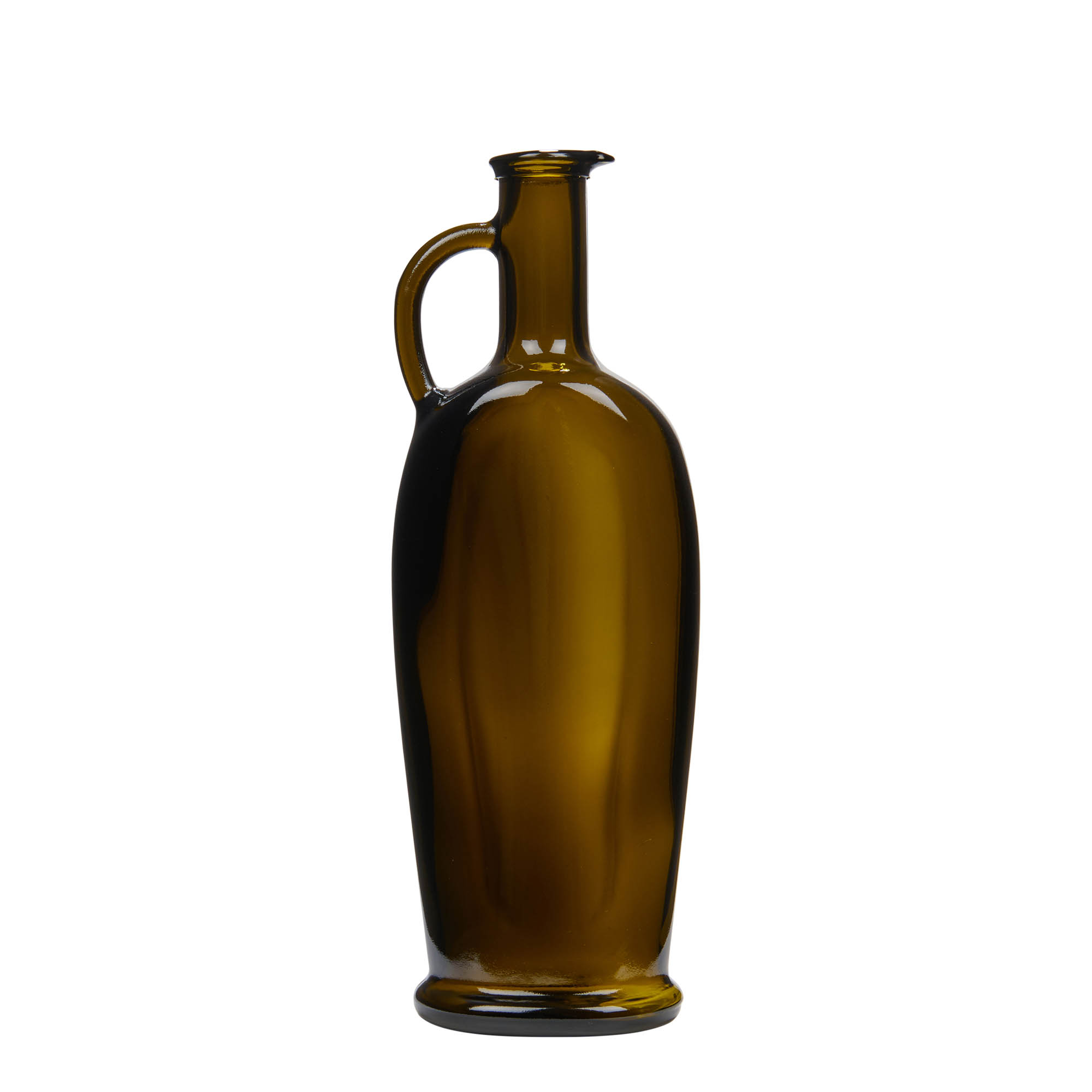 Garrafa de vidro de 500 ml 'Eleganta', oval, verde antigo, boca: cortiça