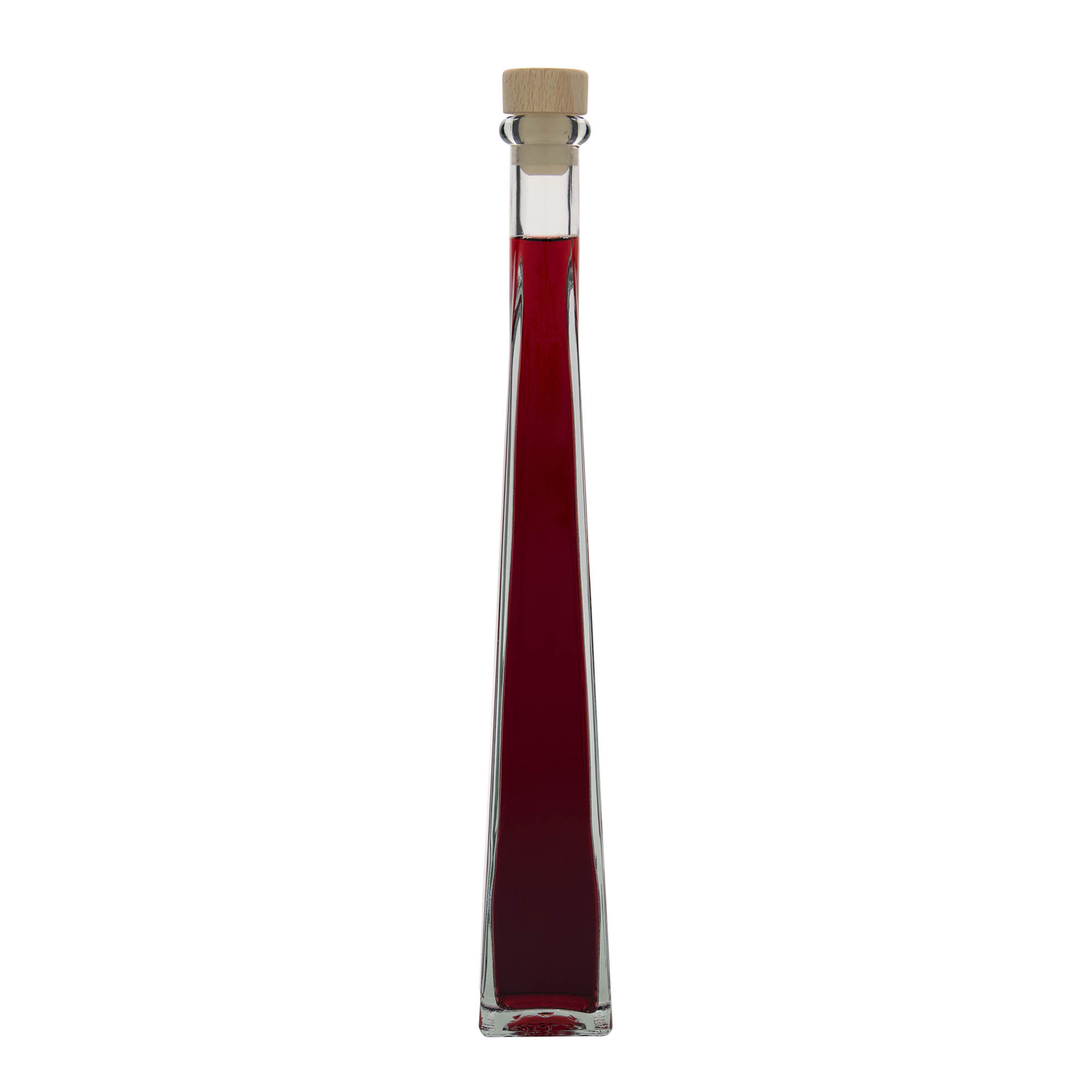 Garrafa de vidro de 200 ml 'Dama Quadrato', quadrada, bocal: cortiça Garrafa de vidro de 200 ml 'Dama Quadrato', quadrada, bocal: cortiça