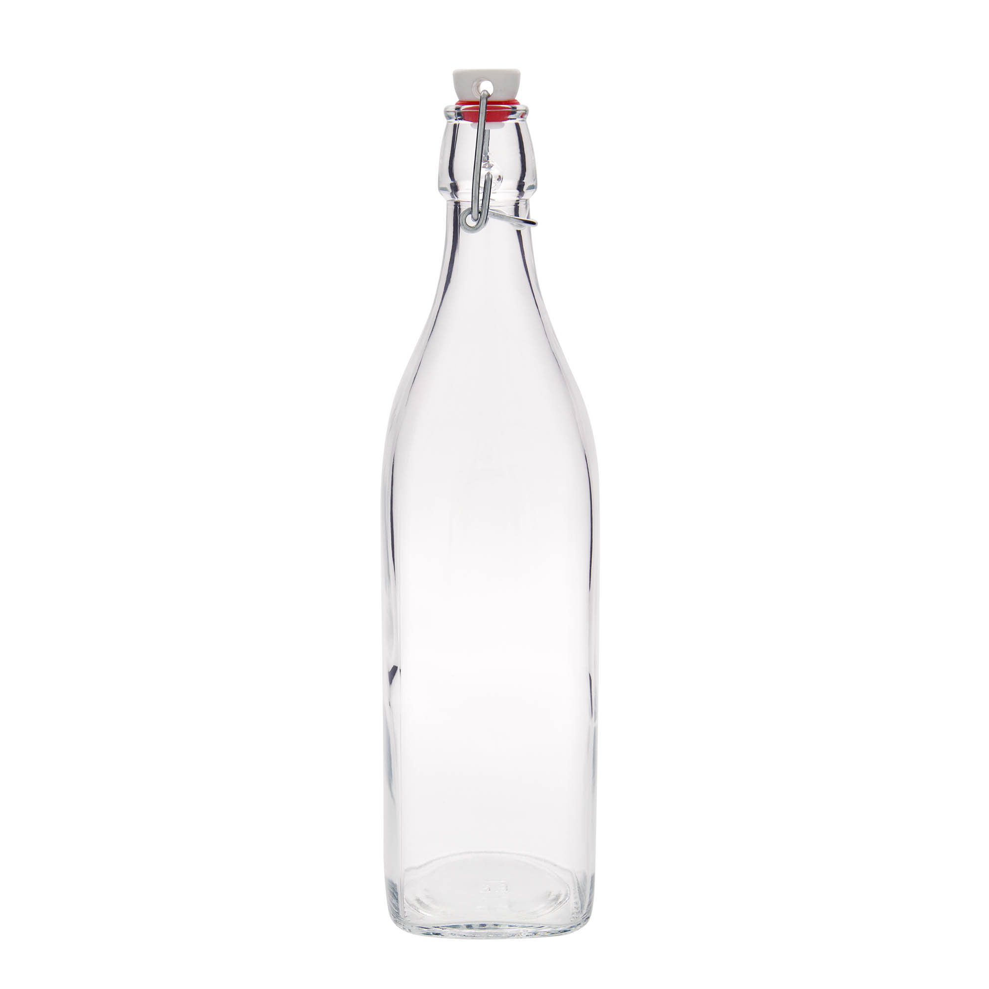 Garrafa de vidro 1.000 ml 'Swing', quadrada, boca: fecho de mola Garrafa de vidro 1.000 ml 'Swing', quadrada, boca: fecho de mola