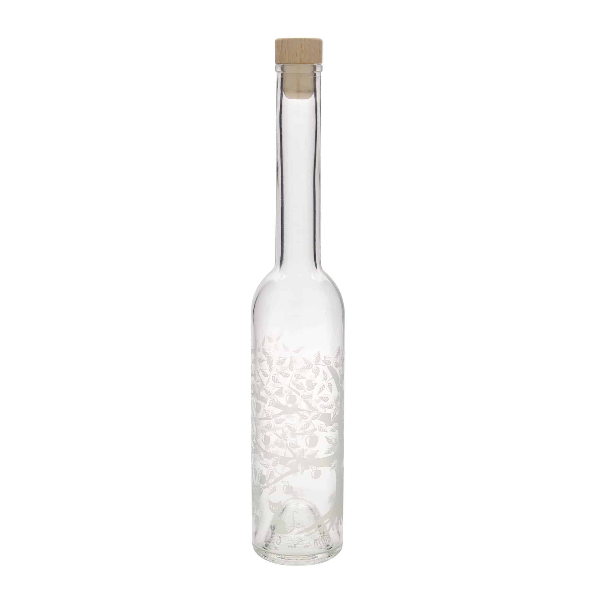 Garrafa de vidro de 350 ml 'Ópera', motivo: macieira, boca: cortiça