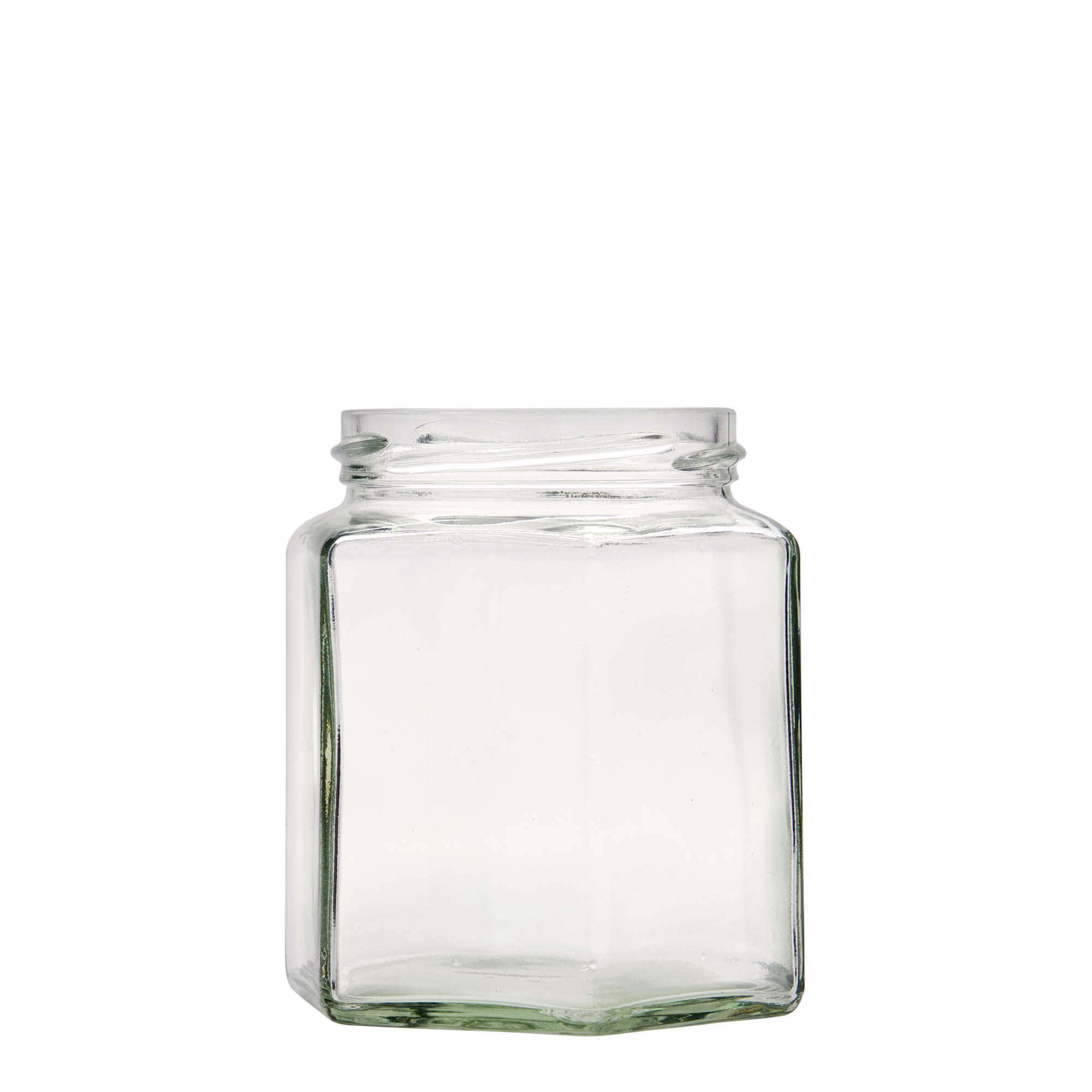 Frasco hexagonal de 390 ml, abertura: Twist-Off (TO 70) Frasco hexagonal de 390 ml, abertura: Twist-Off (TO 70)