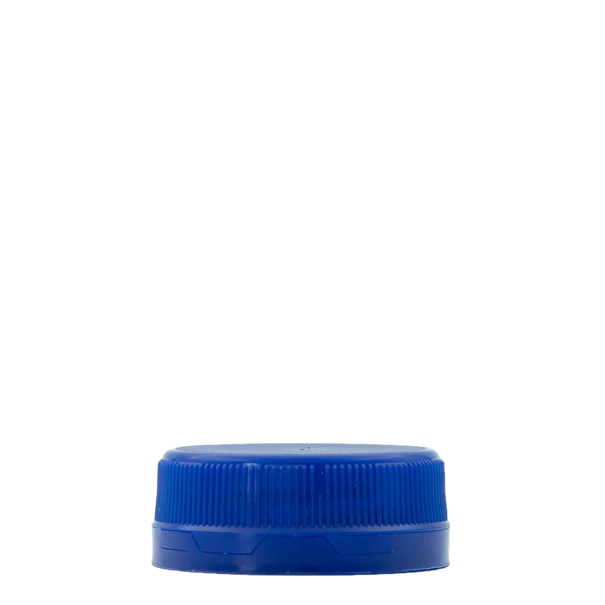 Tampa de rosca com duas roscas, plástico PE, azul, boca: PET 38 mm