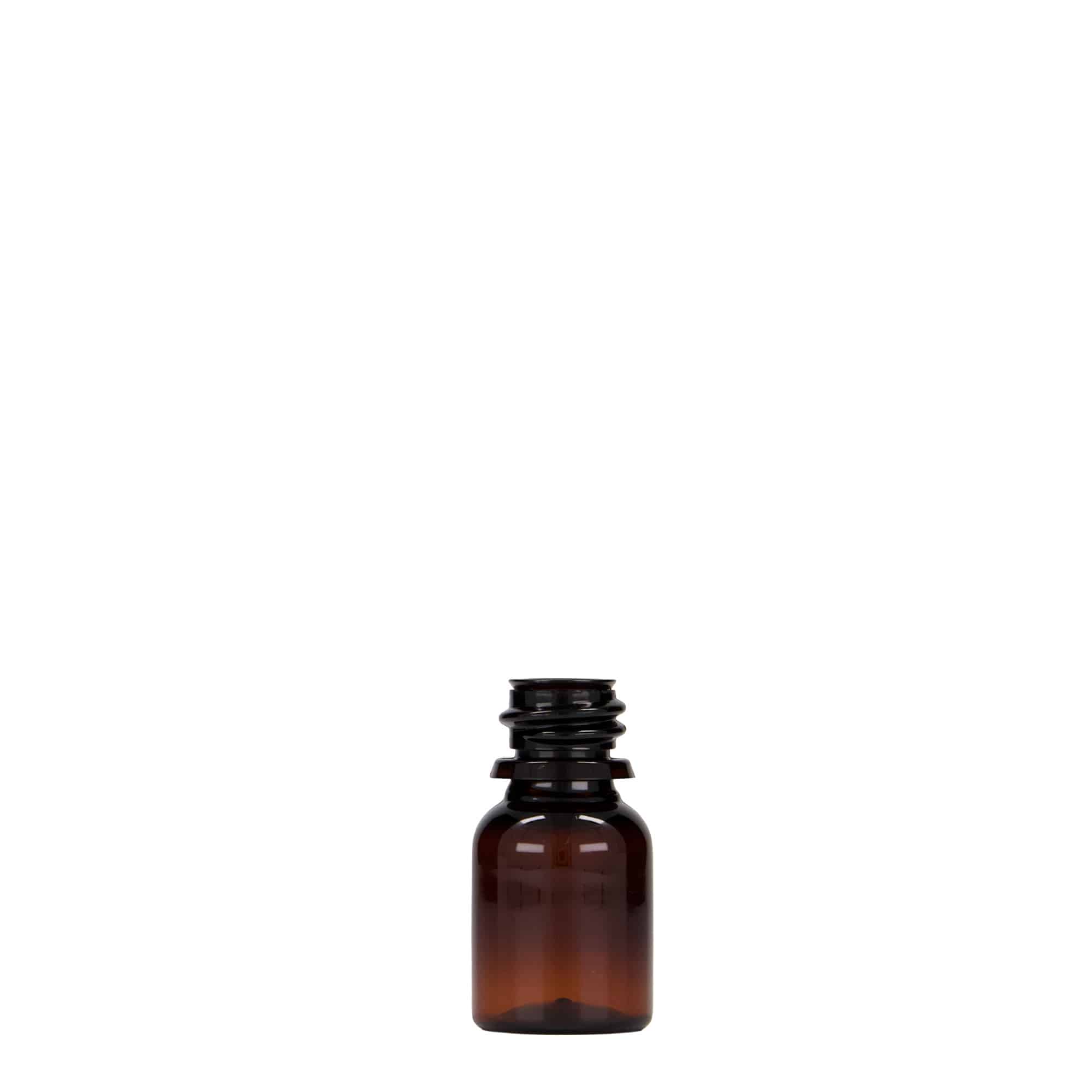 Frasco médico PET de 10 ml 'Easy Living', castanho, plástico, bocal: DIN 18