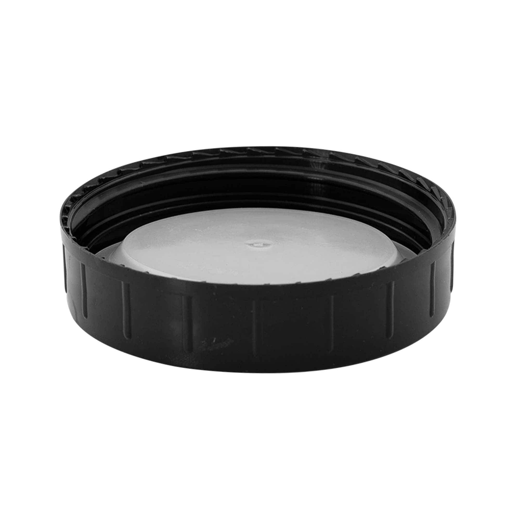 Tampa de rosca, plástico PP, preta, para boca: DIN 68 Tampa de rosca, plástico PP, preta, para boca: DIN 68