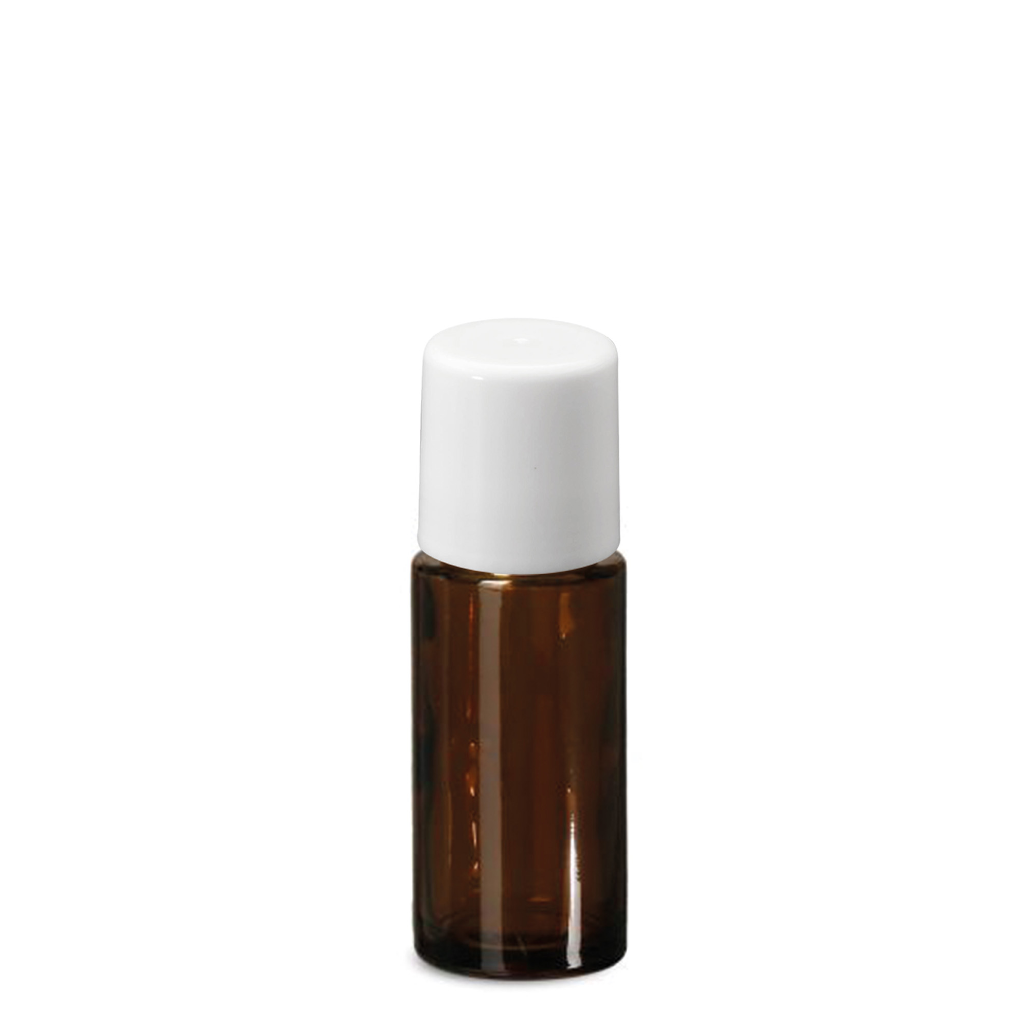 Frasco roll-on de 50 ml, vidro, castanho, abertura: tampa de rosca