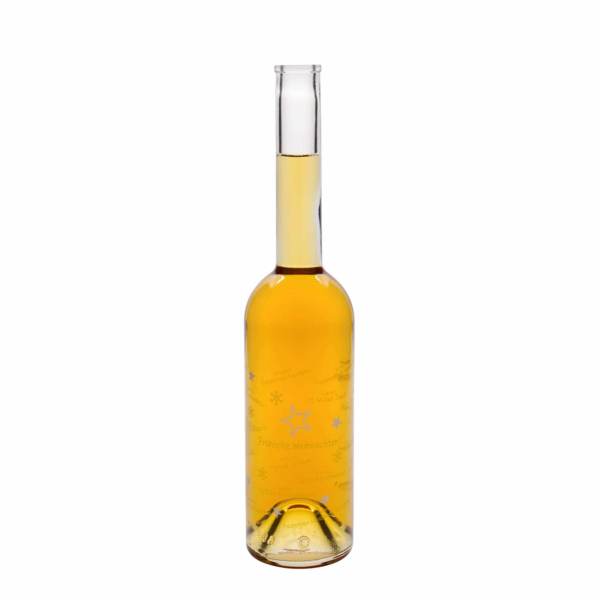 Garrafa de vidro de 500 ml 'Opera', motivo: Natal no Mundo, boca: cortiça