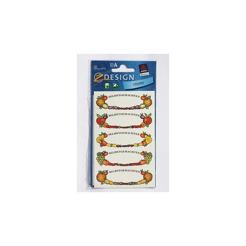 Zweckform Etiquetas 'Moldura de Frutas', oval, papel, multicolor