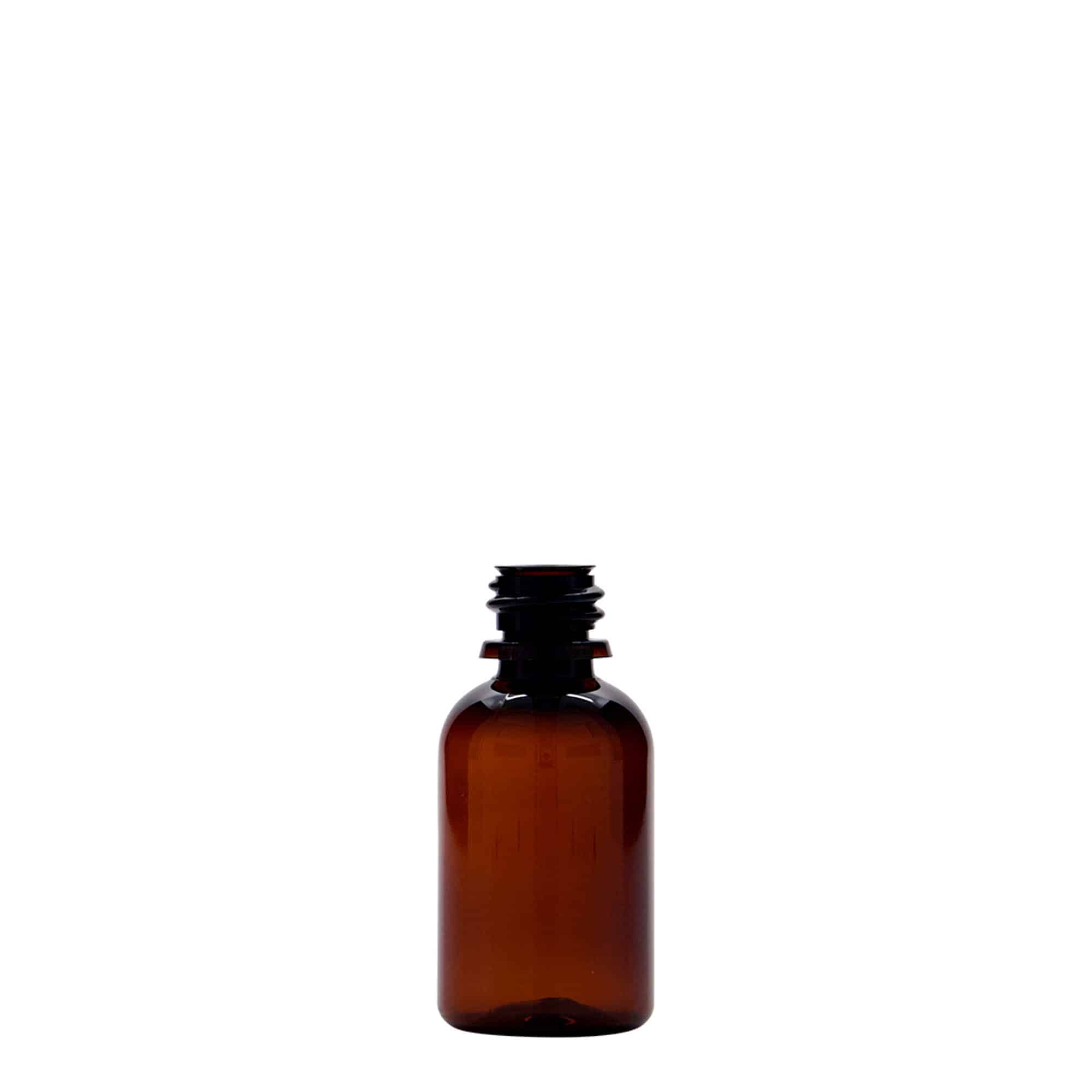 30 ml Frasco de medicamentos PET 'Easy Living', castanho, plástico, boca: DIN 18