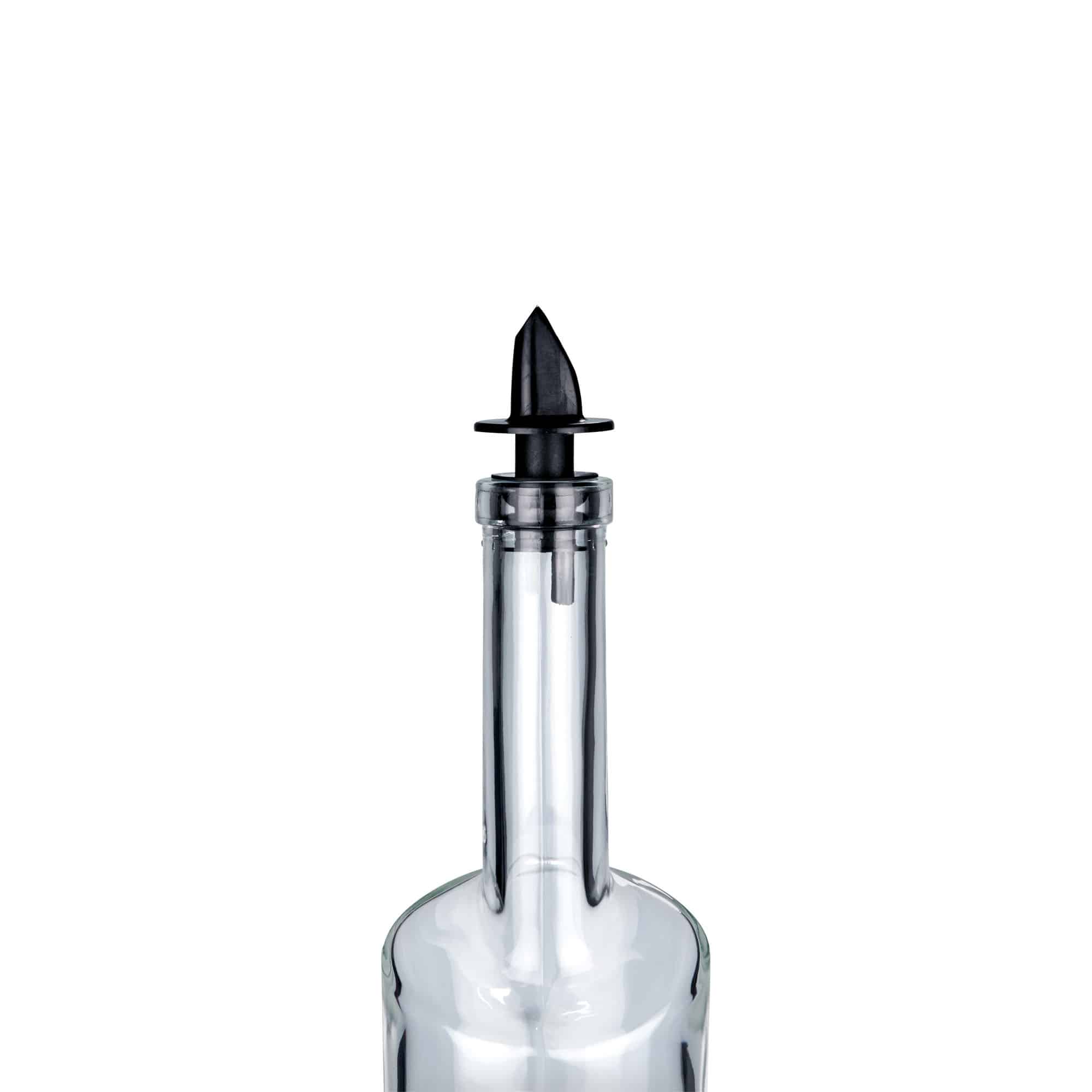 Vertedor de garrafas Jet Pour, plástico PE, preto