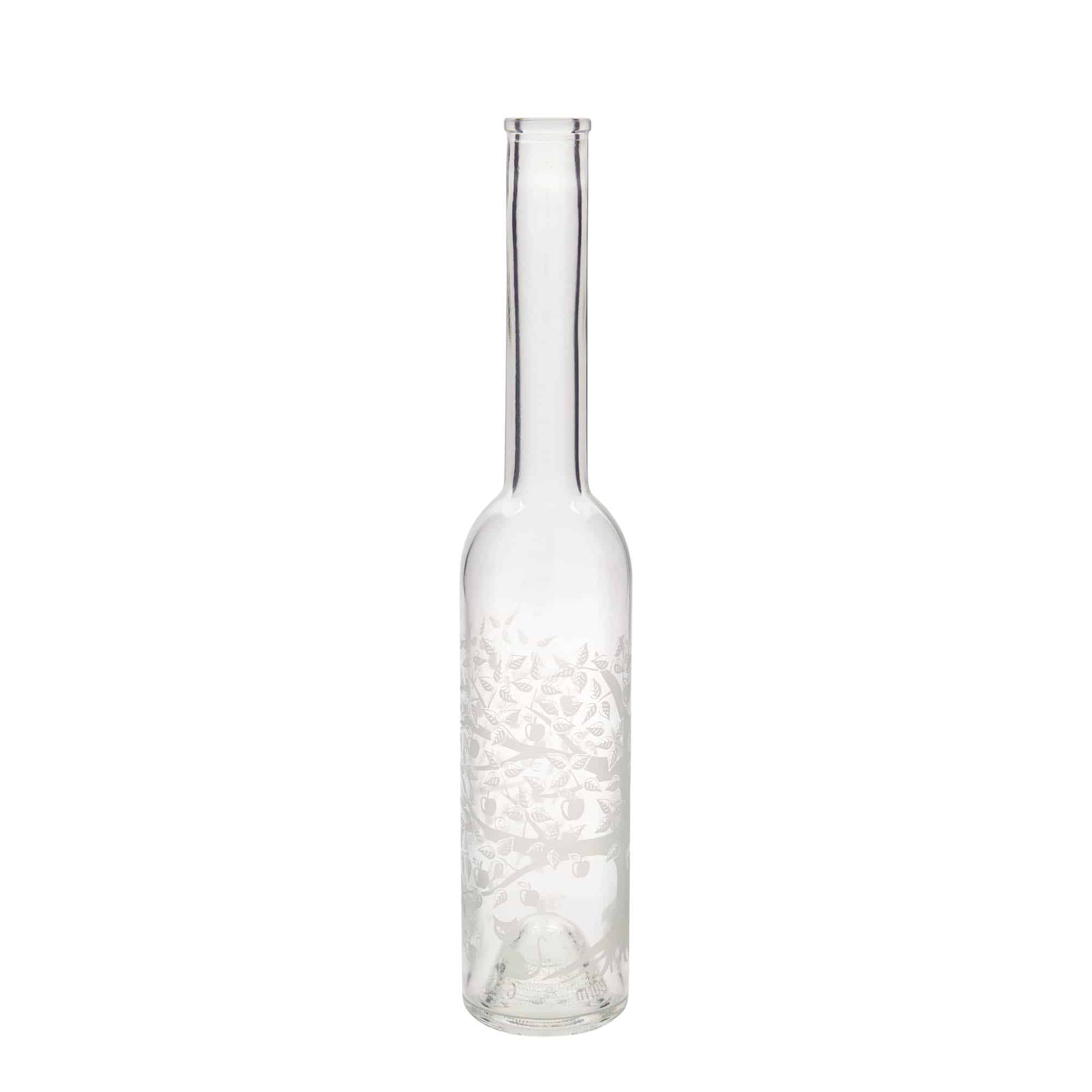 Garrafa de vidro de 350 ml 'Ópera', motivo: macieira, boca: cortiça