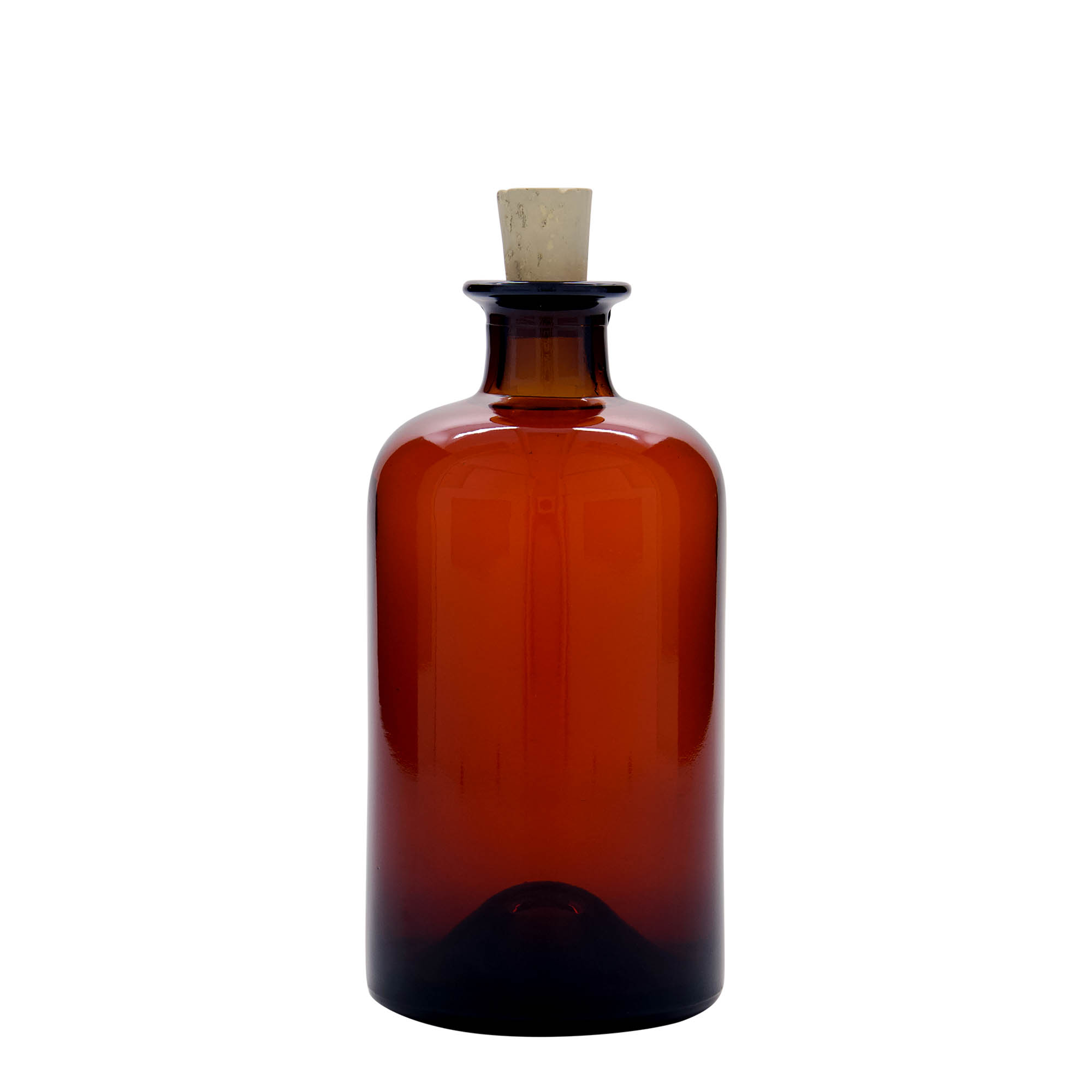 Frasco de vidro de 500 ml para farmacêutico, castanho, boca: cortiça