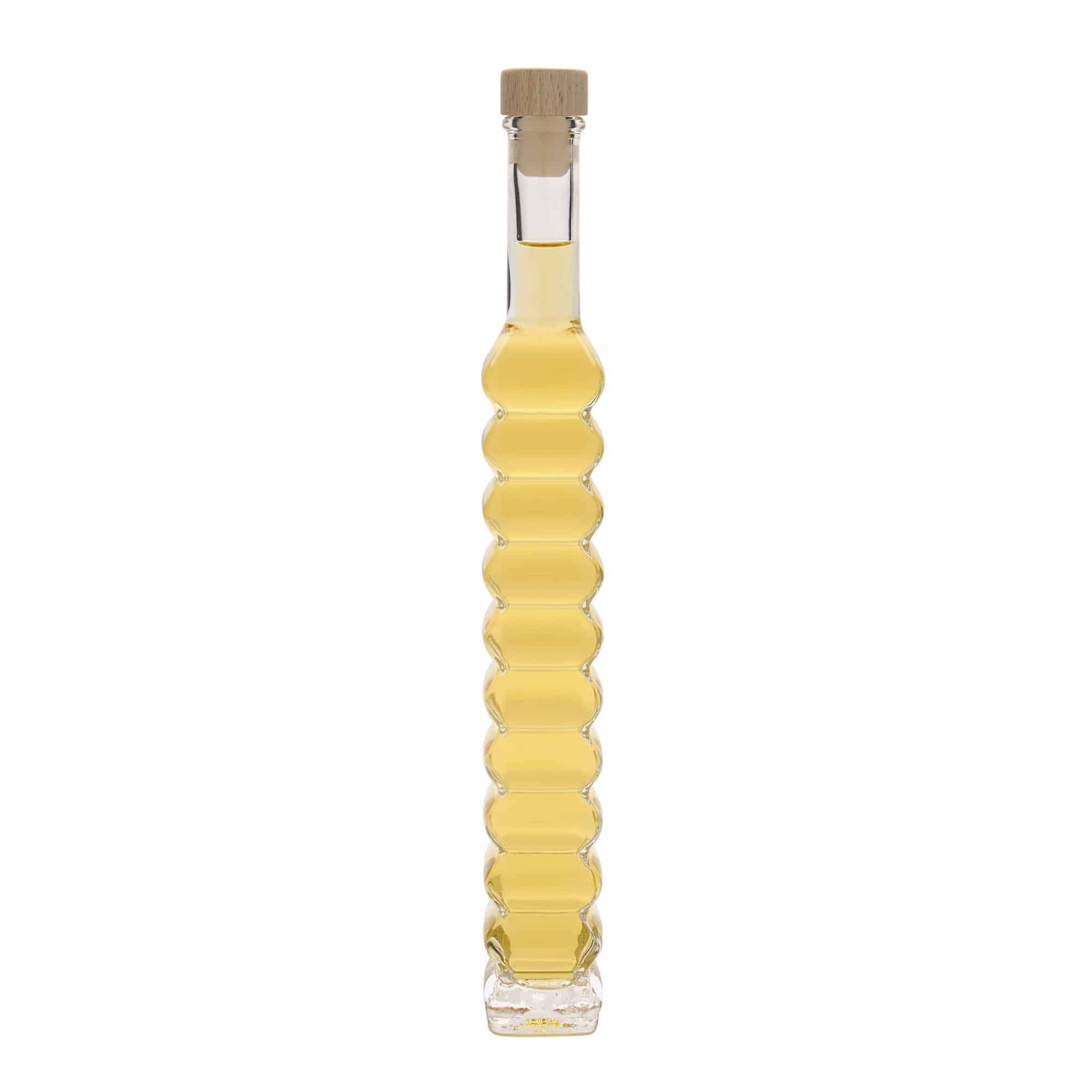 200 ml Garrafa de vidro 'Roma', quadrada, boca: Cortiça