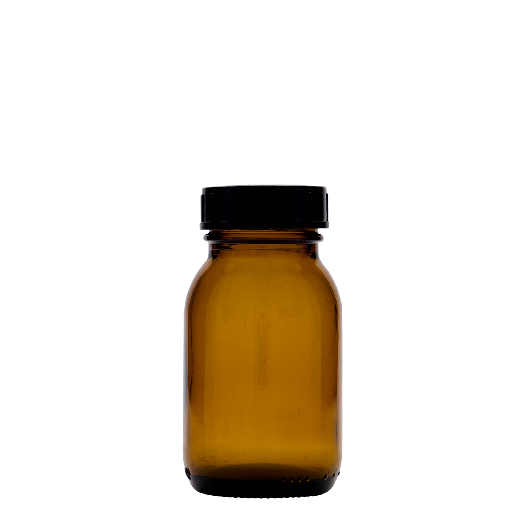 Frasco de pescoço largo de 125 ml, castanho, boca: DIN 40