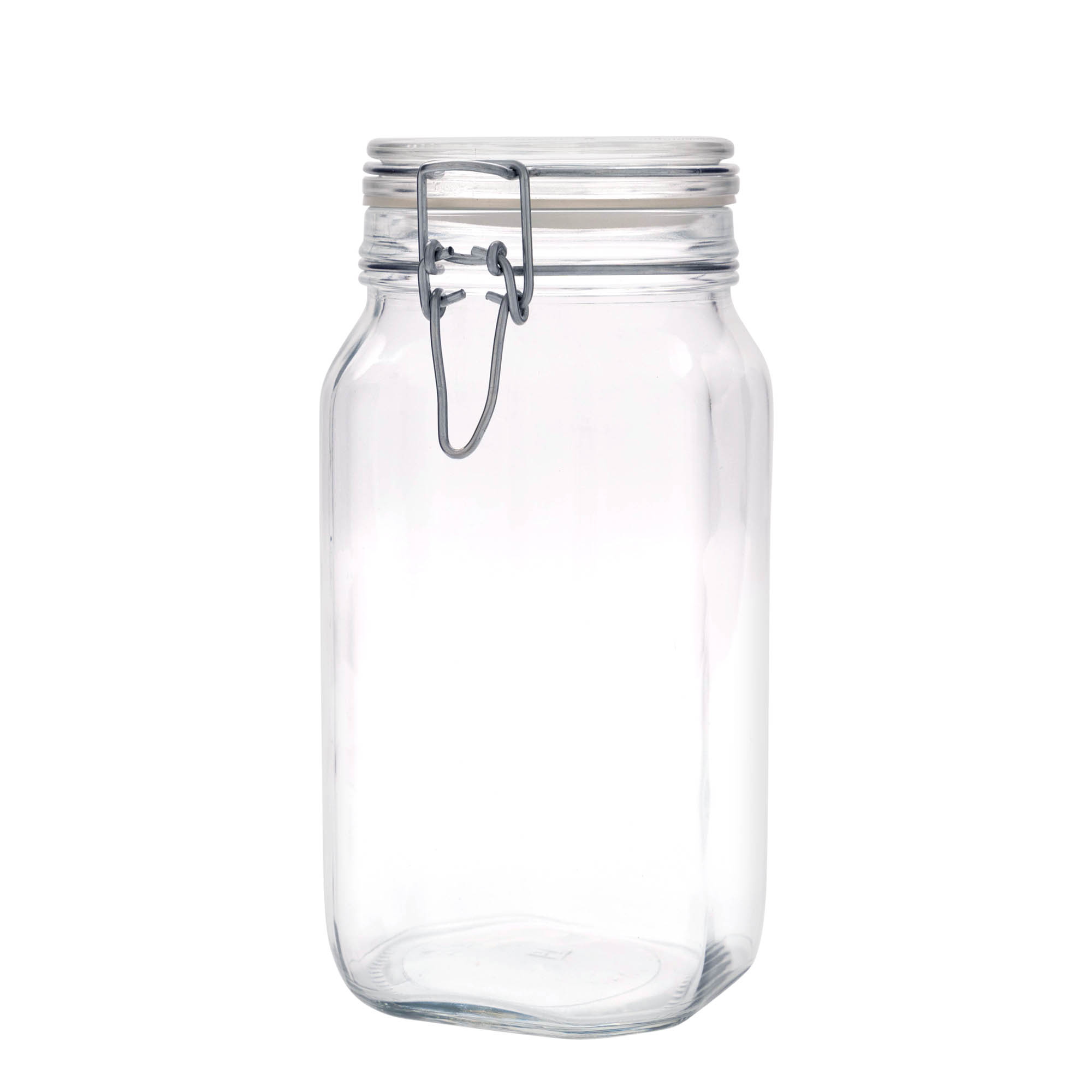 1.500 ml frasco de vidro com fecho de mola 'Fido', quadrado, boca: fecho de mola