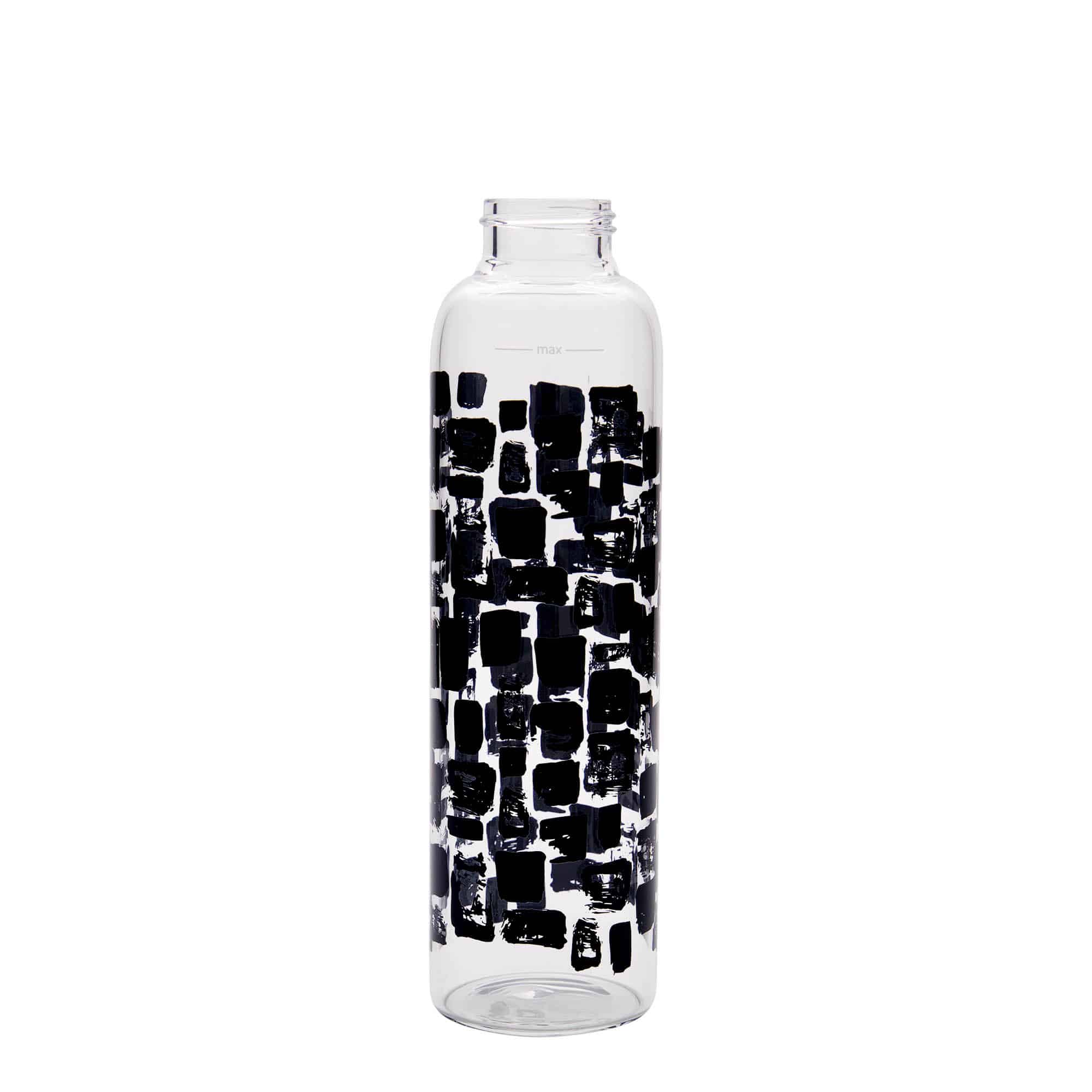 500 ml Garrafa de água 'Perseus', Motivo: Retângulos pretos, boca: Tampa de rosca 500 ml Garrafa de água 'Perseus', Motivo: Retângulos pretos, boca: Tampa de rosca