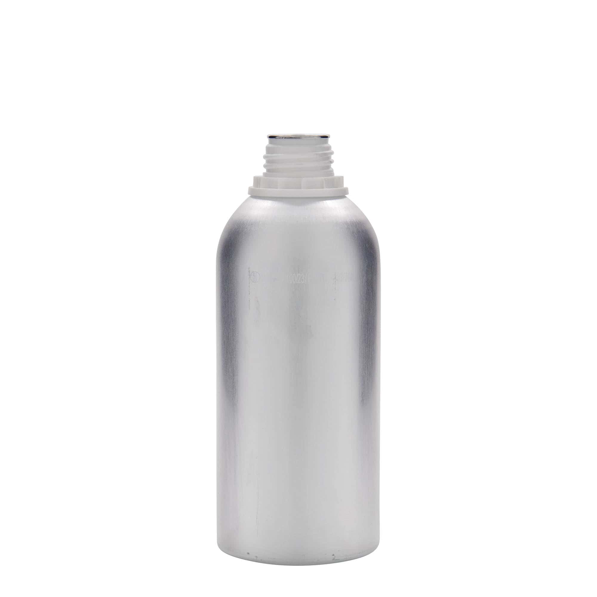 625 ml garrafa de alumínio, metal, prata, boca: DIN 32