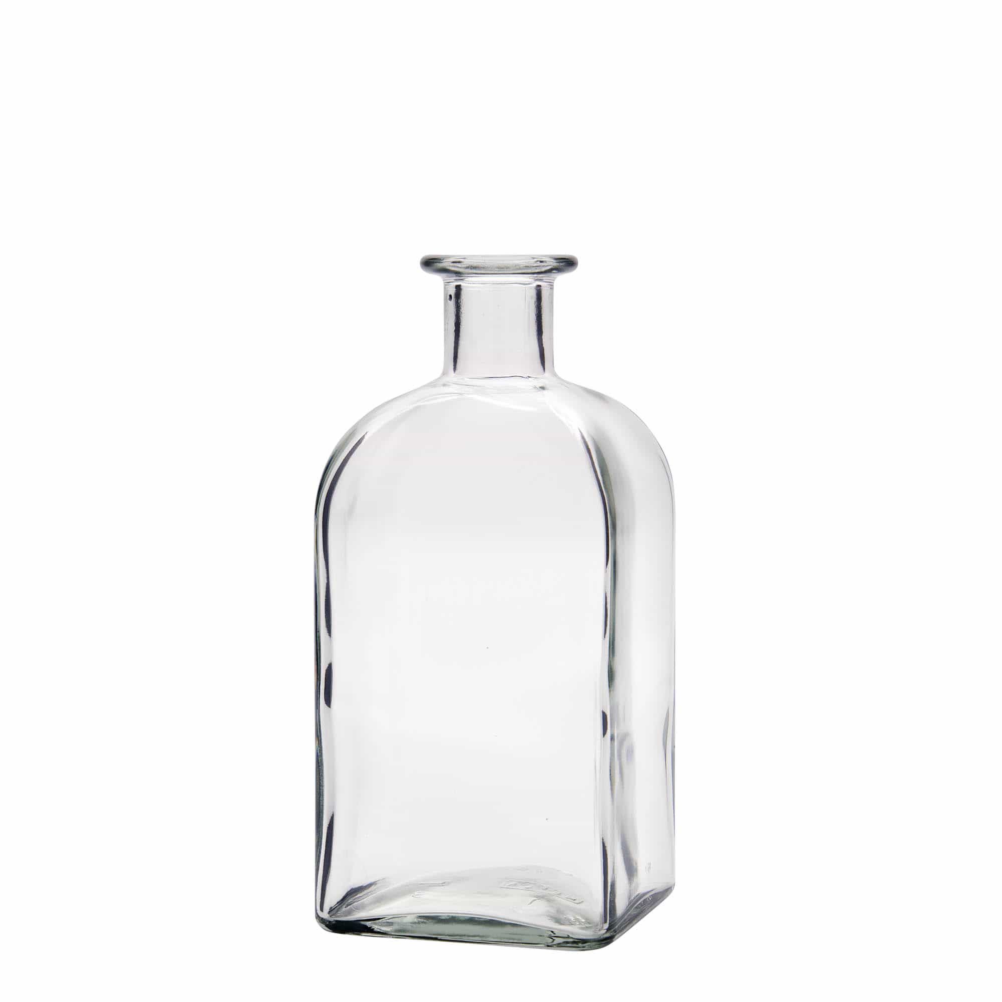 Frasco de vidro de 500 ml Apotheker Carré, quadrado, abertura: cortiça
