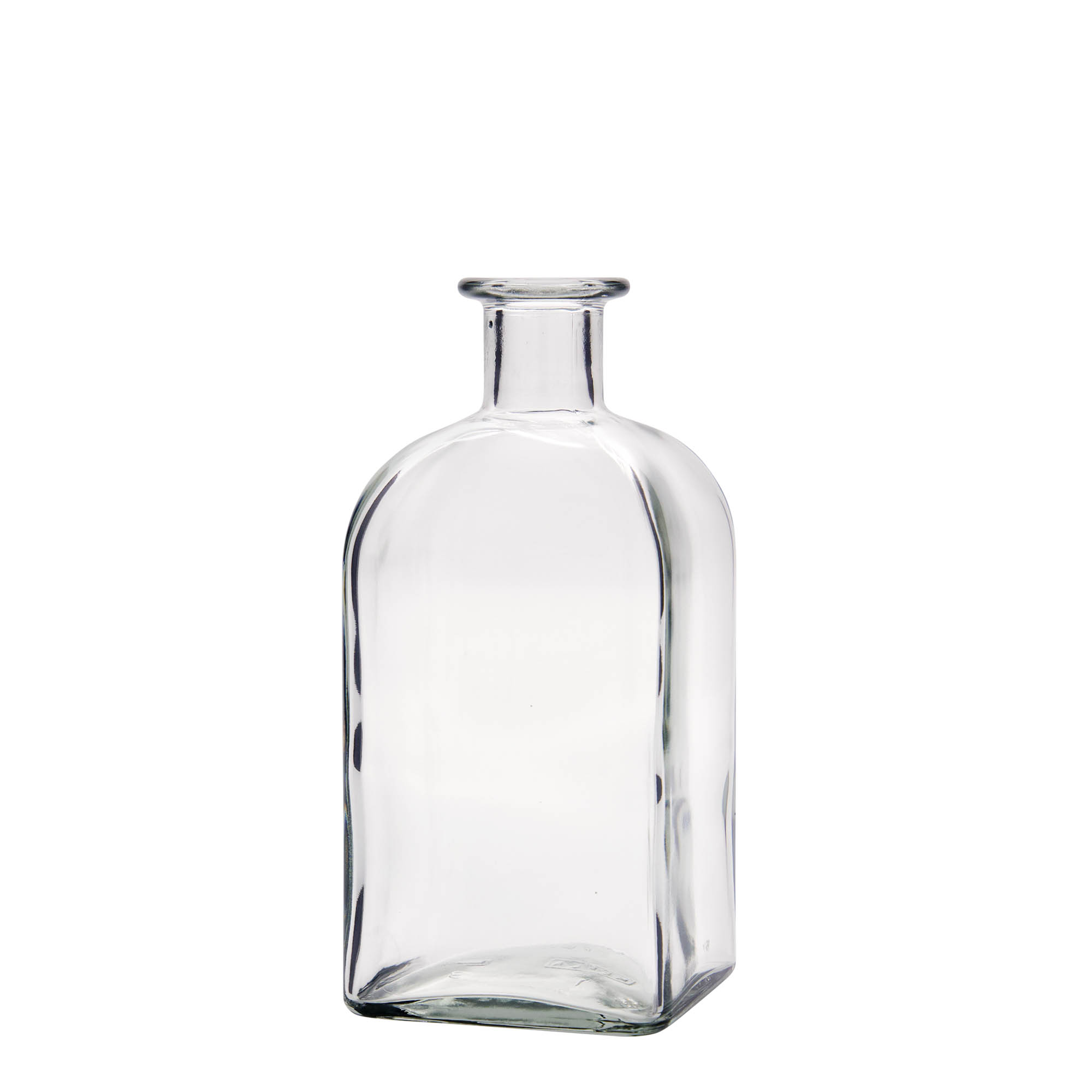 Frasco de vidro de 500 ml Apotheker Carré, quadrado, abertura: cortiça Frasco de vidro de 500 ml Apotheker Carré, quadrado, abertura: cortiça