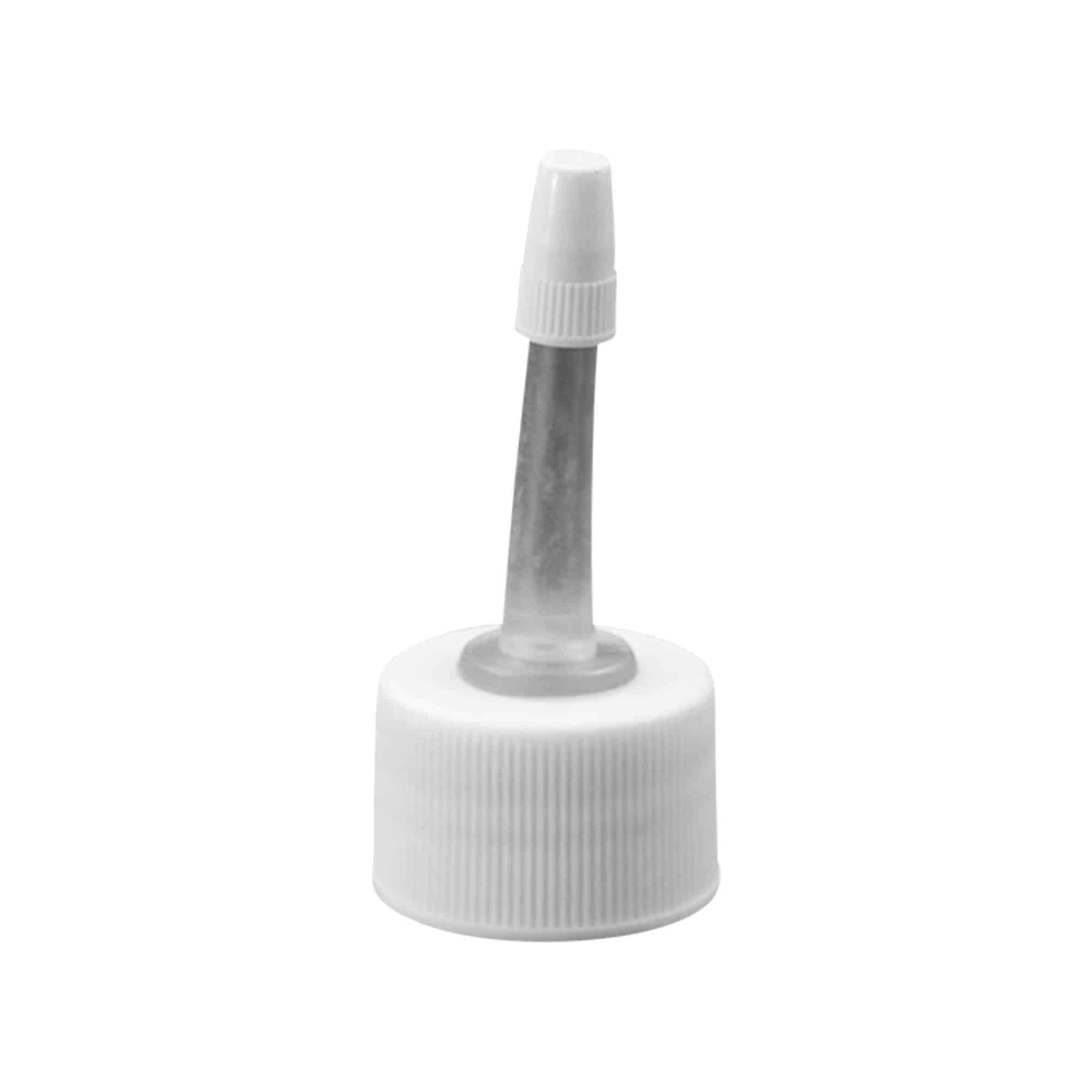 Tampa de rosca com aplicador, plástico PP, branco, para bocal: 24/410