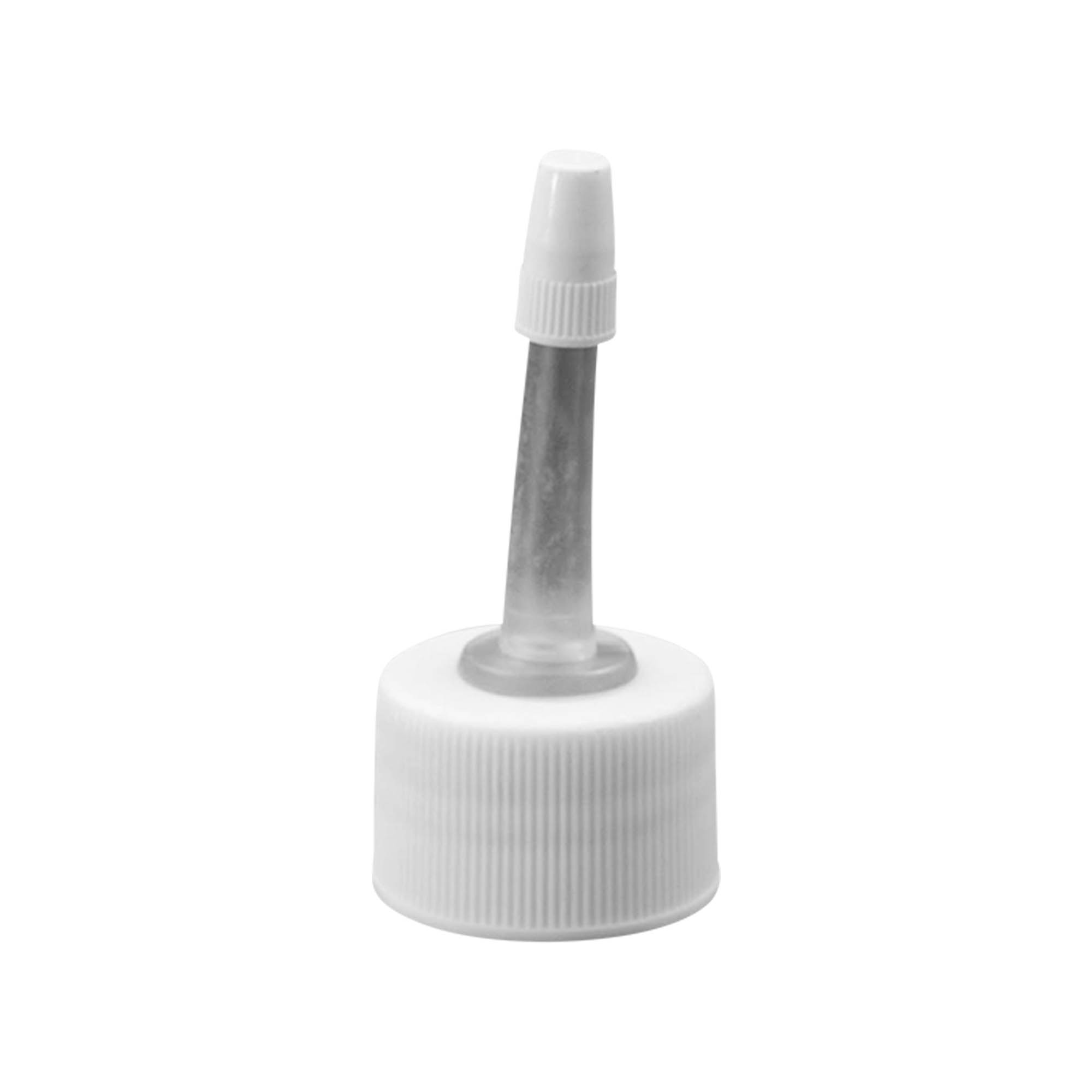 Tampa de rosca com aplicador, plástico PP, branco, para bocal: 24/410